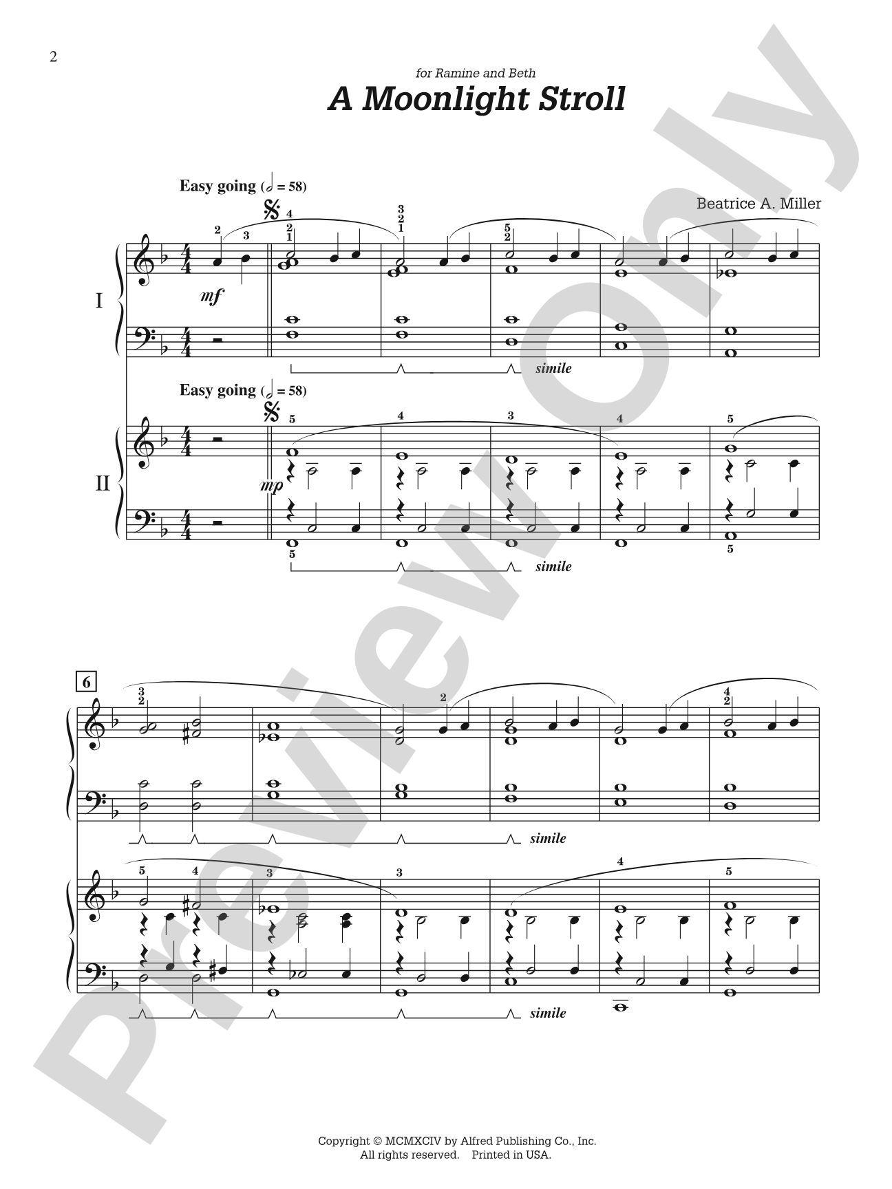 Moonlight Stroll - Piano Duo (2 Pianos, 4 Hands): Piano Duo (2 Pianos, 4 Hands)