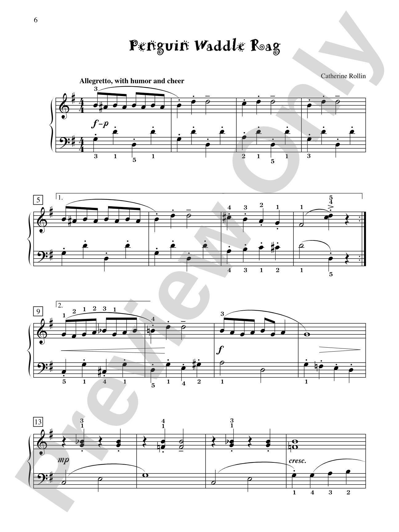 Penguin Waddle Rag - Piano Solo: Piano Solo