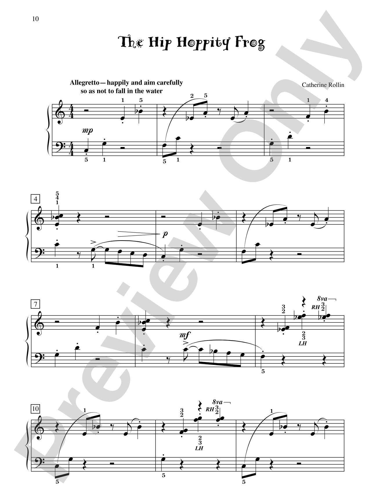 The Hip Hoppity Frog - Piano Solo: Piano Solo