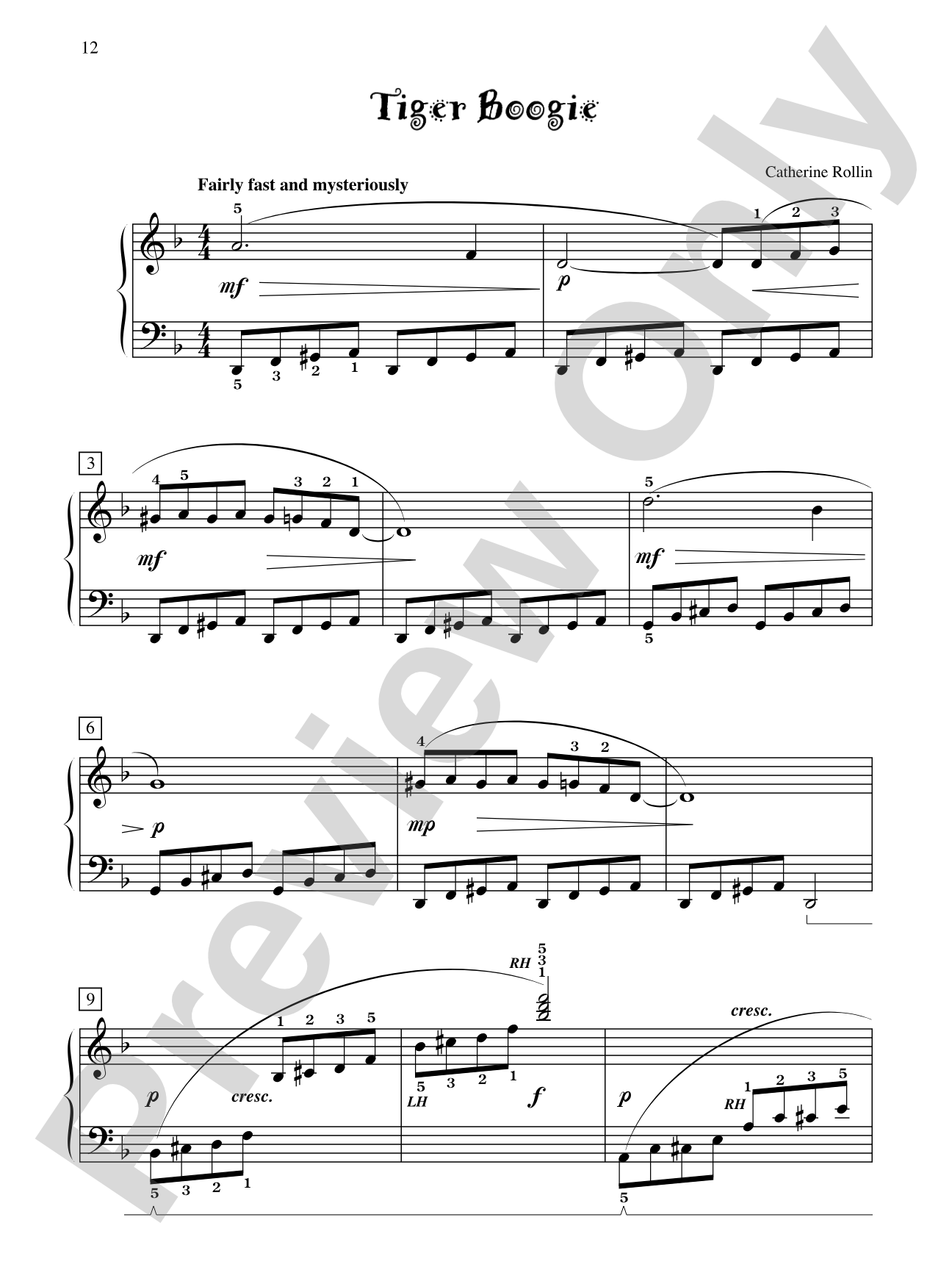 Tiger Boogie - Piano Solo: Piano Solo