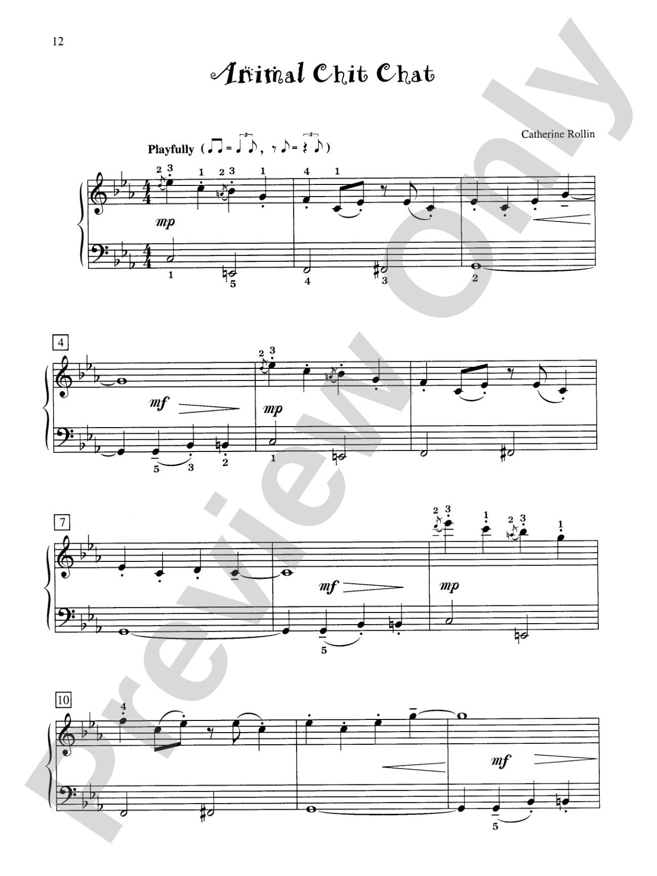 Animal Chit Chat - Piano Solo: Piano Solo