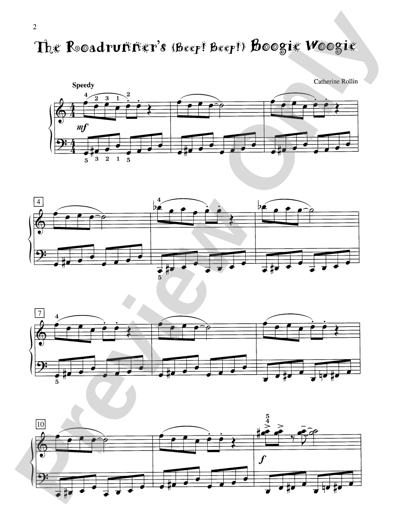 The Roadrunner's (Beep! Beep!) Boogie Woogie - Piano Solo: Piano Solo