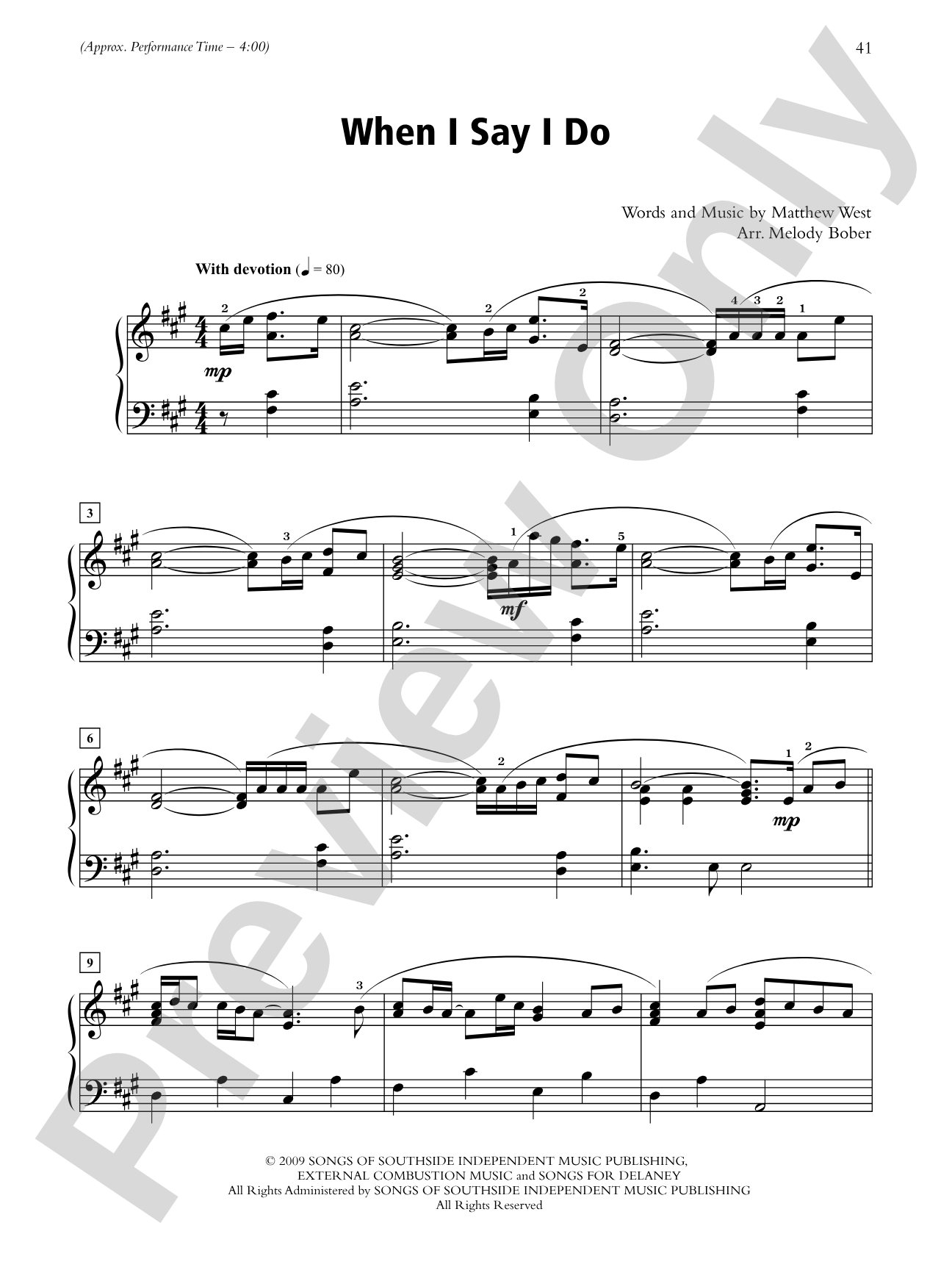 When I Say I Do - Piano Solo: Piano Solo