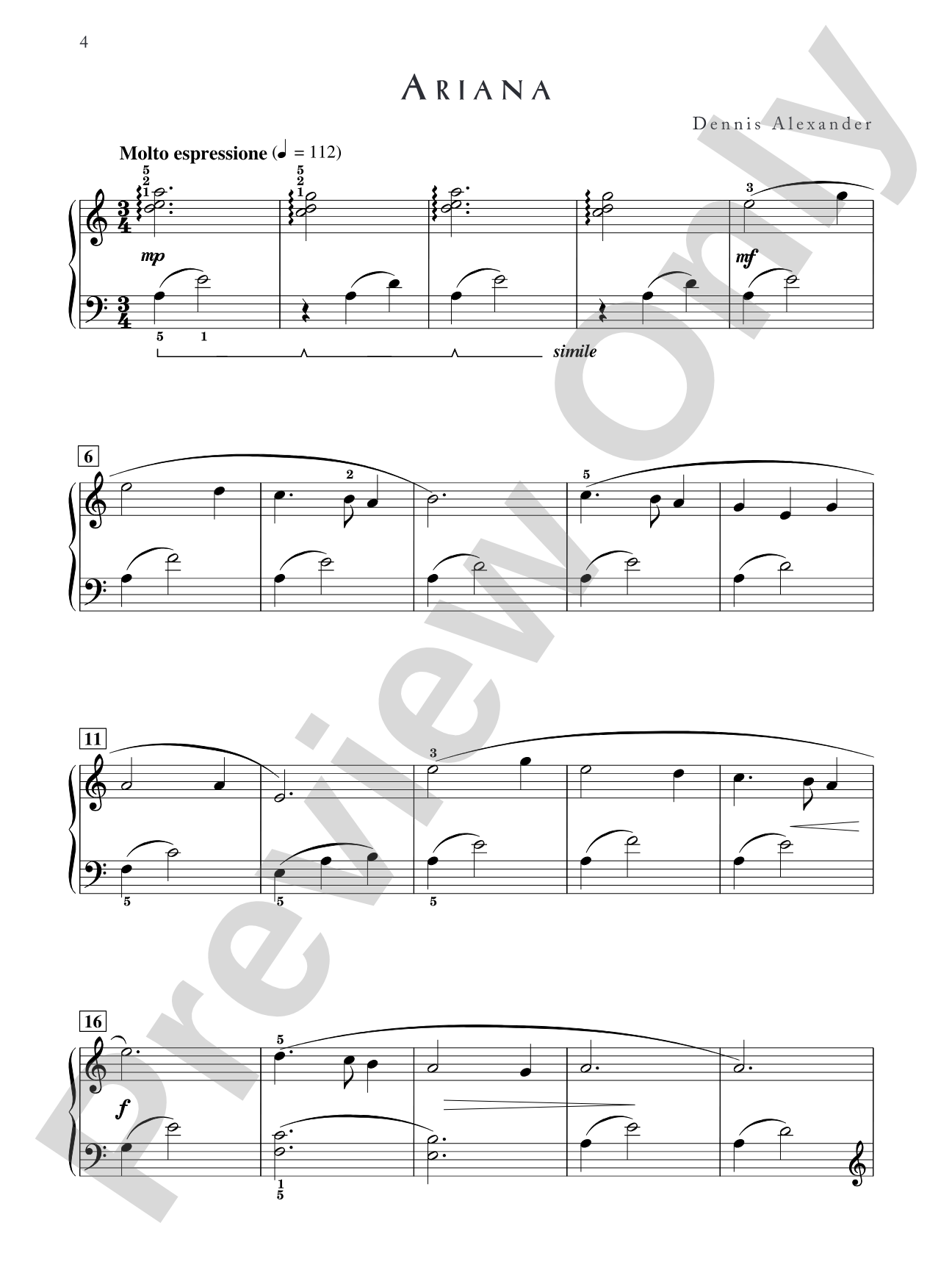 Arianna - Piano Solo: Piano Solo
