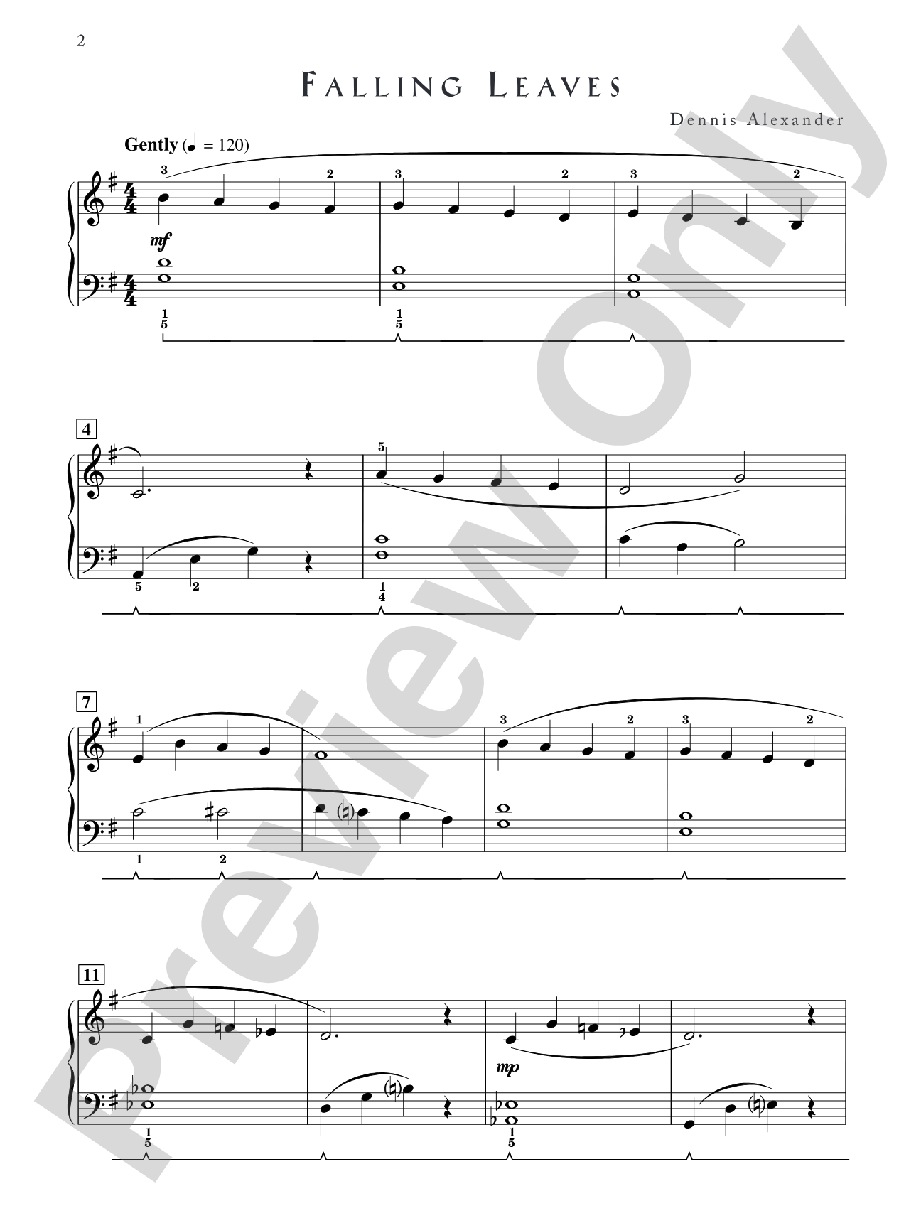 Falling Leaves - Piano Solo: Piano Solo