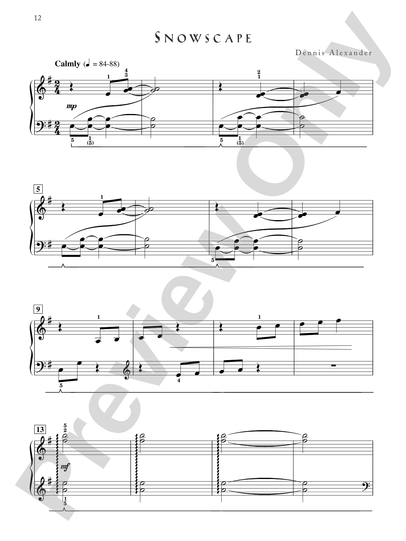 Snowscape - Piano Solo: Piano Solo