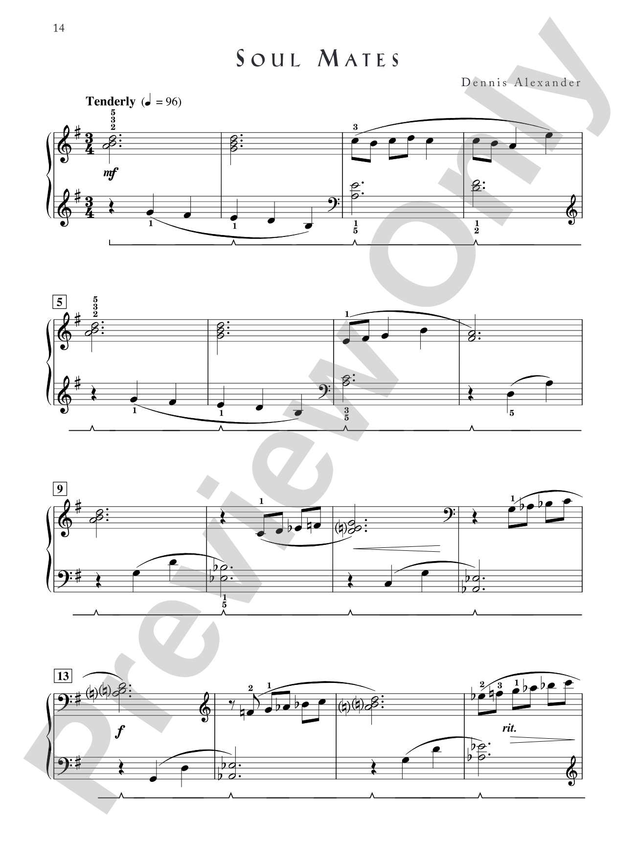 Soul Mates - Piano Solo: Piano Solo