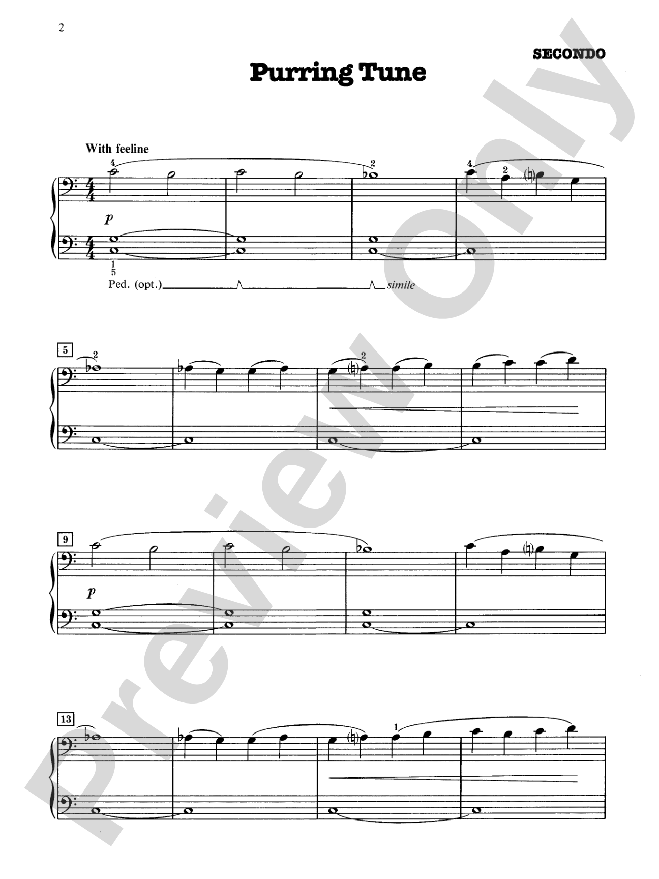 Purring Tune - Piano Duet (1 Piano, 4 Hands): Piano Duet (1 Piano, 4 Hands)