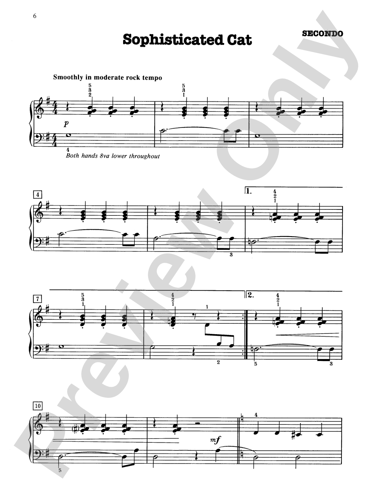 Sophisticated Cat - Piano Duet (1 Piano, 4 Hands): Piano Duet (1 Piano, 4 Hands)