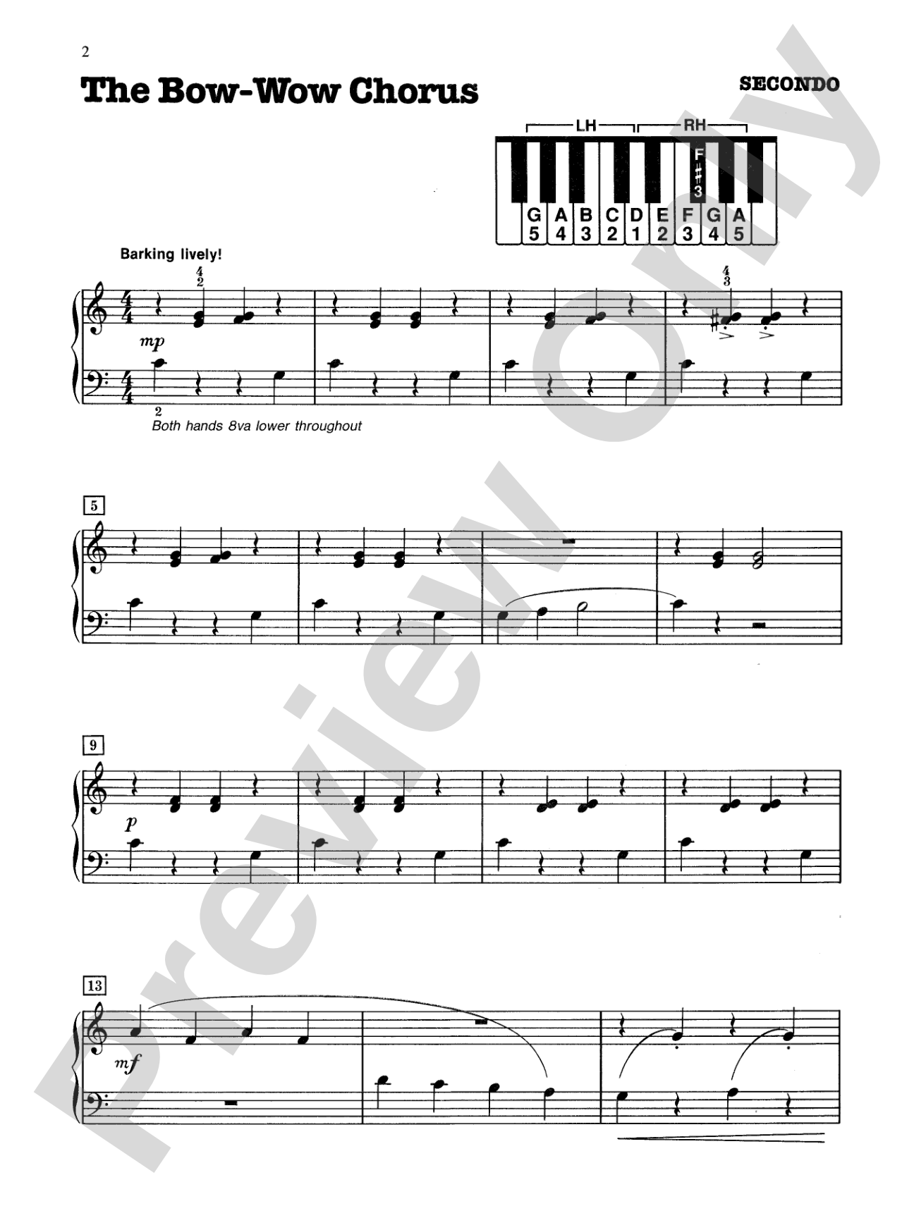 The Bow-Wow Chorus - Piano Duet (1 Piano, 4 Hands): Piano Duet (1 Piano, 4 Hands)