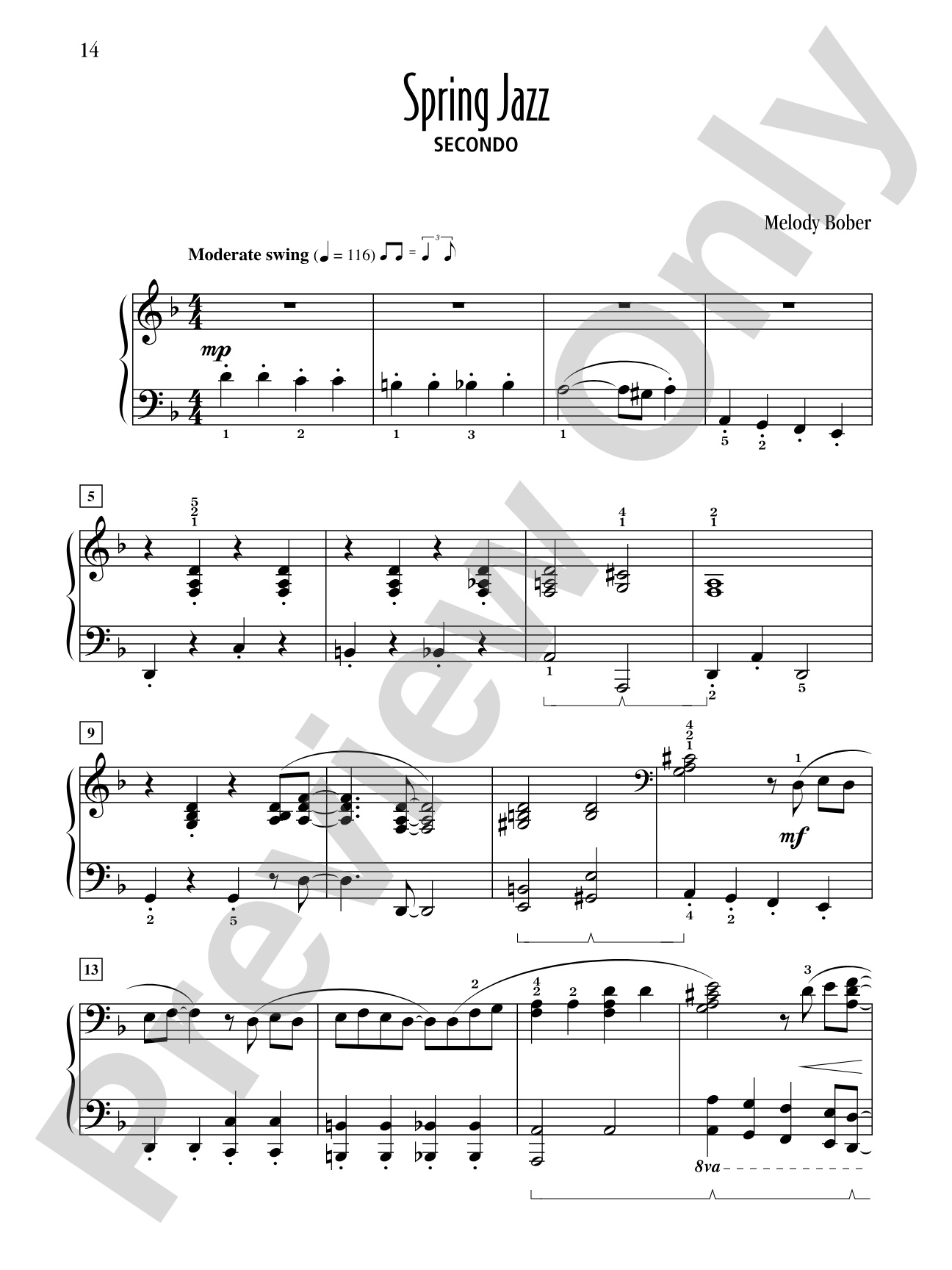 Spring Jazz - Piano Duet (1 Piano, 4 Hands): Piano Duet (1 Piano, 4 Hands)