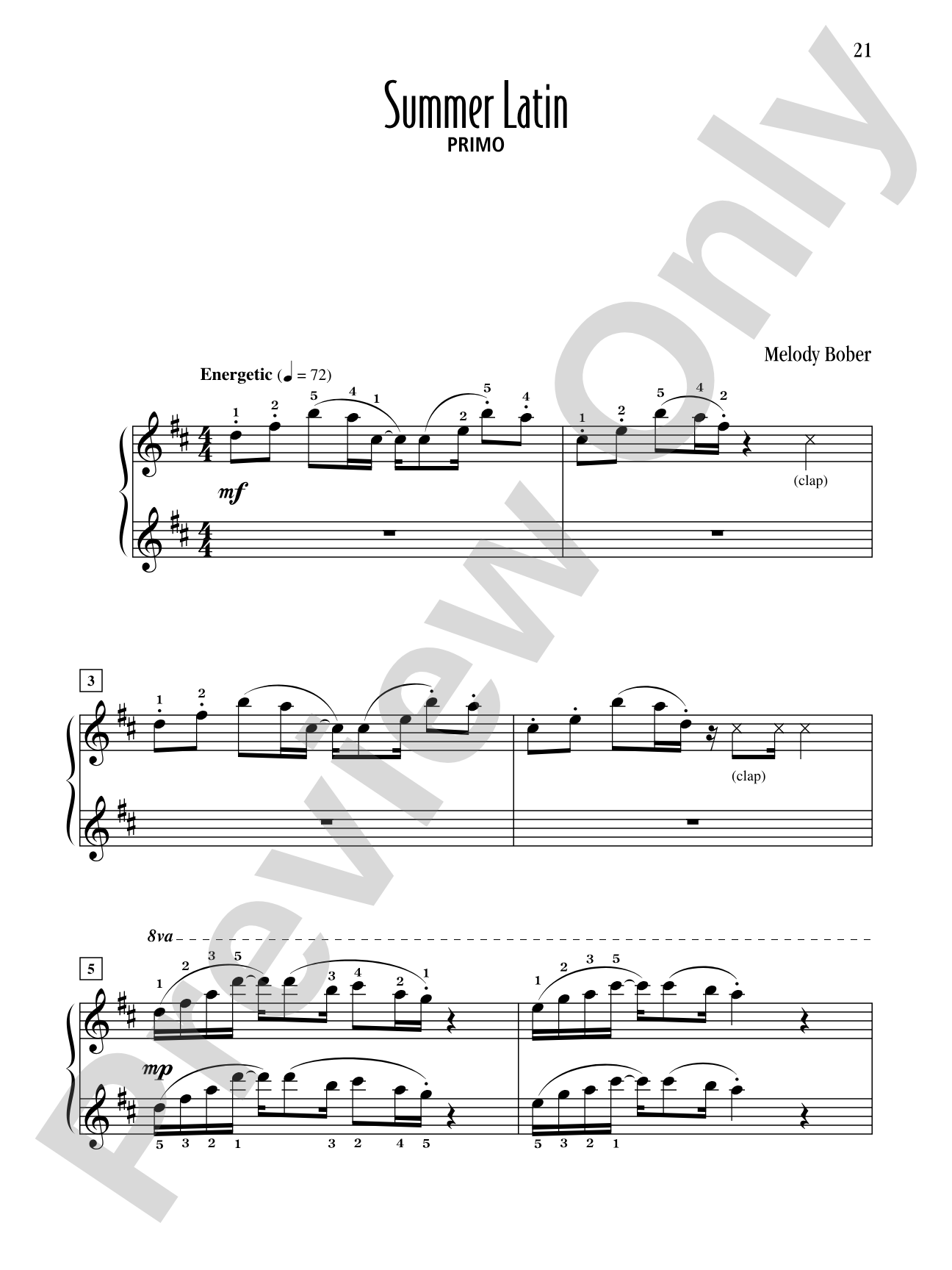 Summer Latin - Piano Duet (1 Piano, 4 Hands): Piano Duet (1 Piano, 4 Hands)