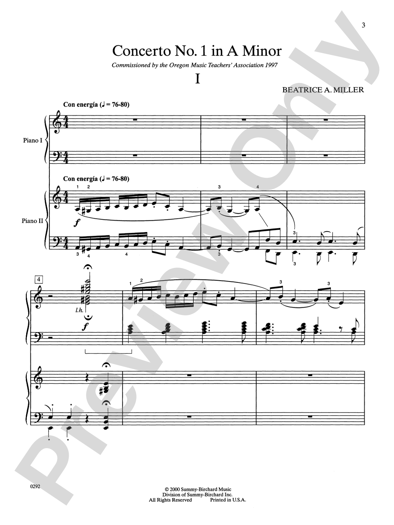 Concerto #1 in A Minor - Piano Duo (2 Pianos, 4 Hands): Piano Duo (2 Pianos, 4 Hands)