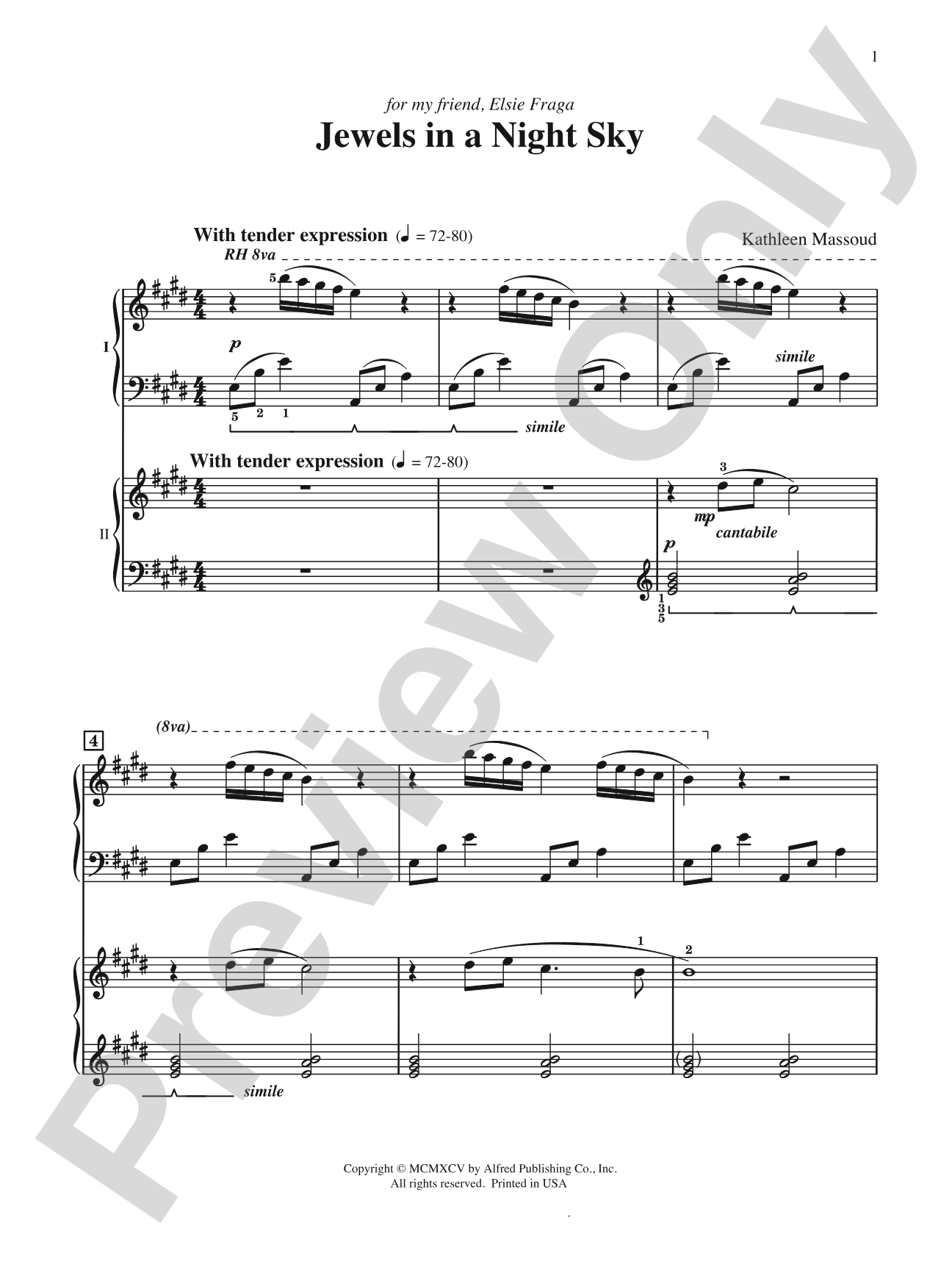 Jewels in a Night Sky - Piano Duo (2 Pianos, 4 Hands): Piano Duo (2 Pianos, 4 Hands)