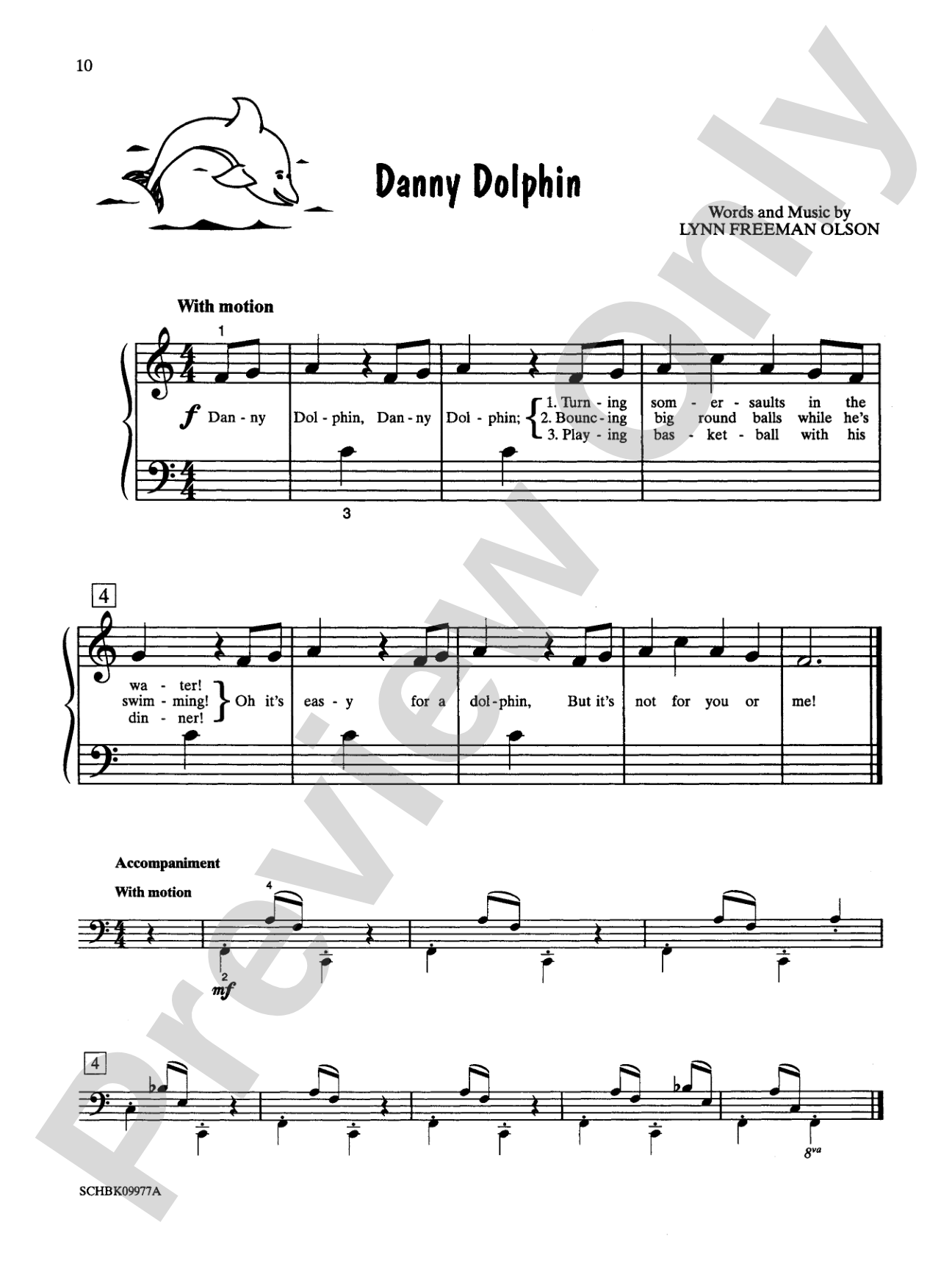 Danny Dolphin - Piano Solo with Lyrics (with Optional Duet Accompaniments): Piano Solo with Lyrics