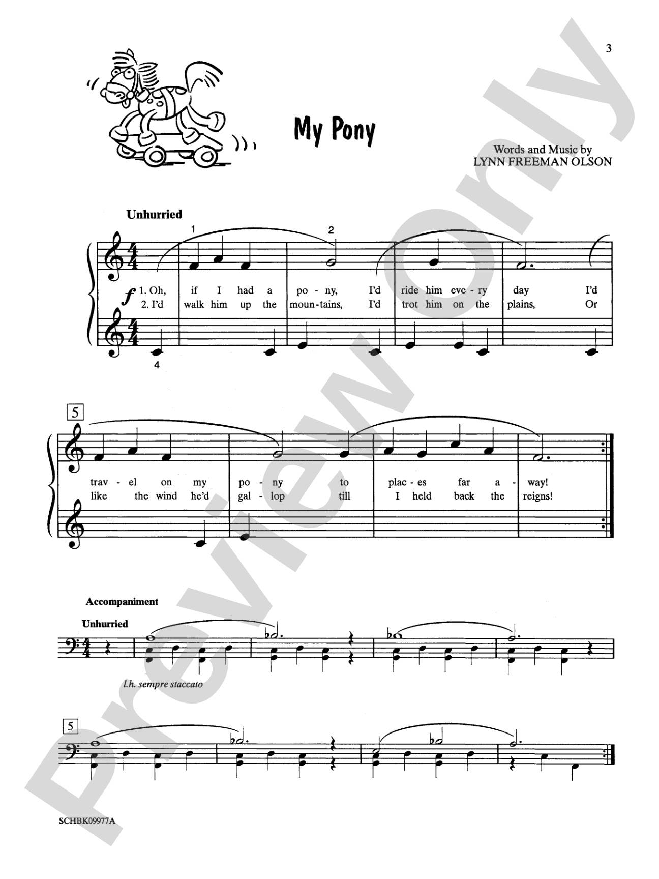My Pony - Piano Solo with Lyrics (with Optional Duet Accompaniments): Piano Solo with Lyrics