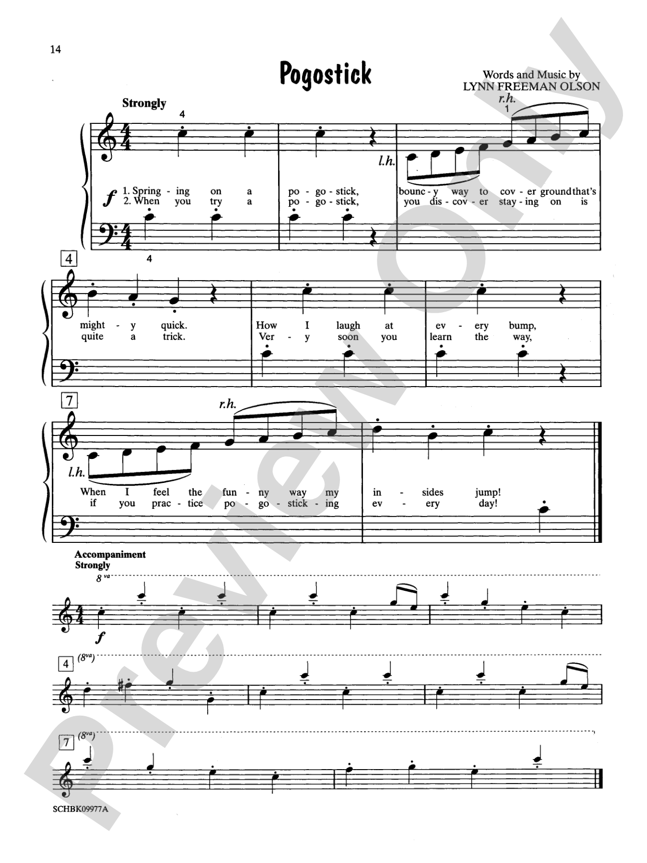 Pogostick - Piano Solo with Lyrics (with Optional Duet Accompaniments): Piano Solo with Lyrics