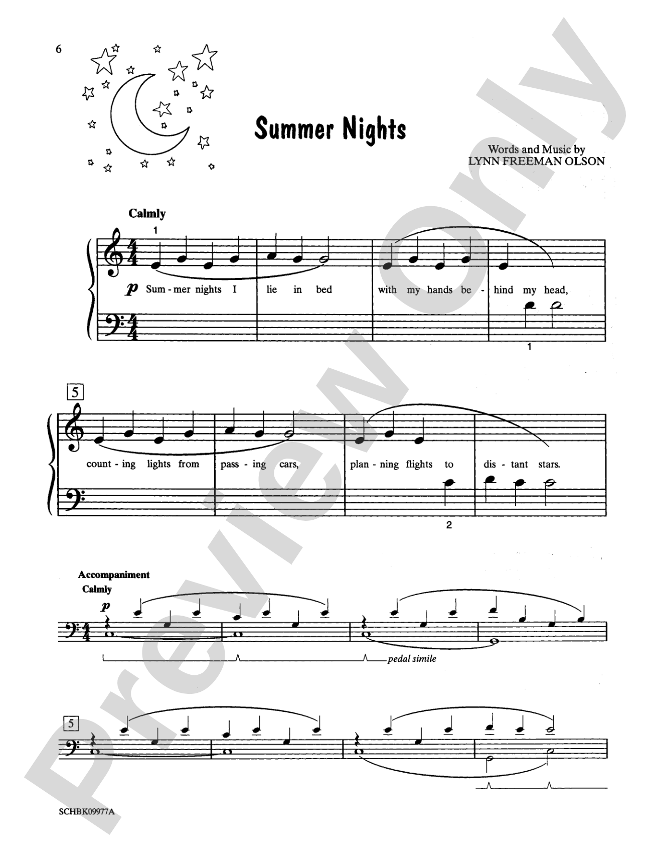 Summer Nights - Piano Solo with Lyrics (with Optional Duet Accompaniments): Piano Solo with Lyrics