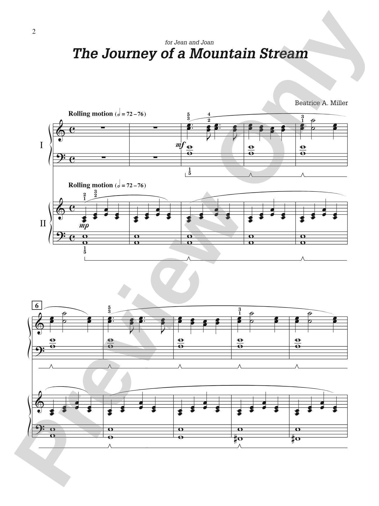 The Journey of a Mountain Stream - Piano Duo (2 Pianos, 4 Hands): Piano Duo (2 Pianos, 4 Hands)