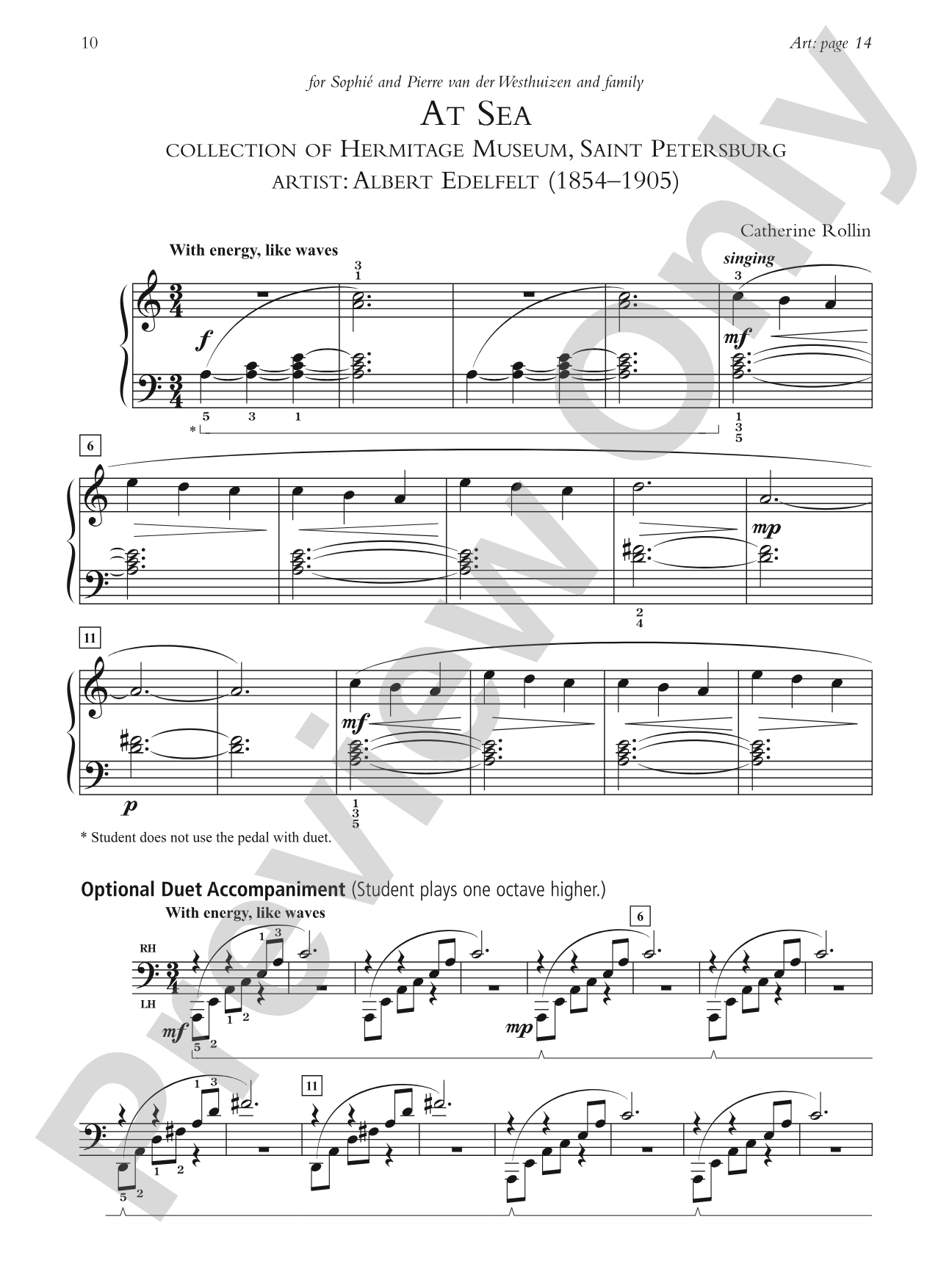 At Sea - Piano Solo (with Optional Duet Accompaniments): Piano Solo