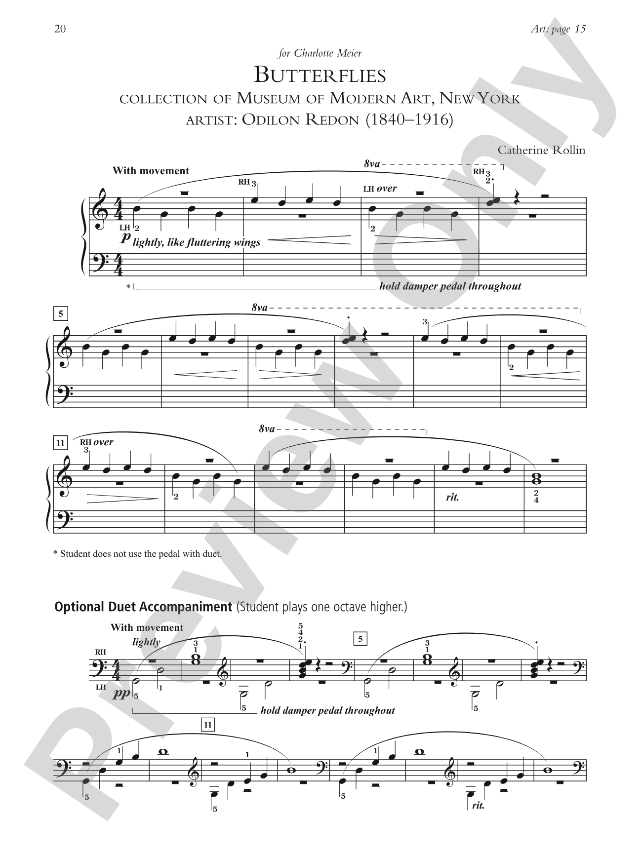 Butterflies - Piano Solo (with Optional Duet Accompaniments): Piano Solo