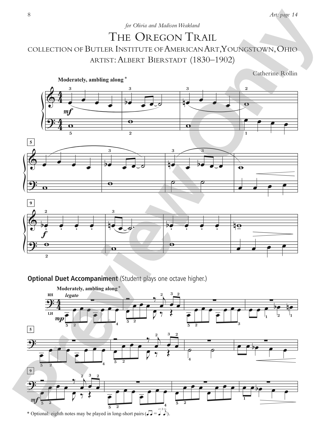 The Oregon Trail - Piano Solo (with Optional Duet Accompaniments): Piano Solo