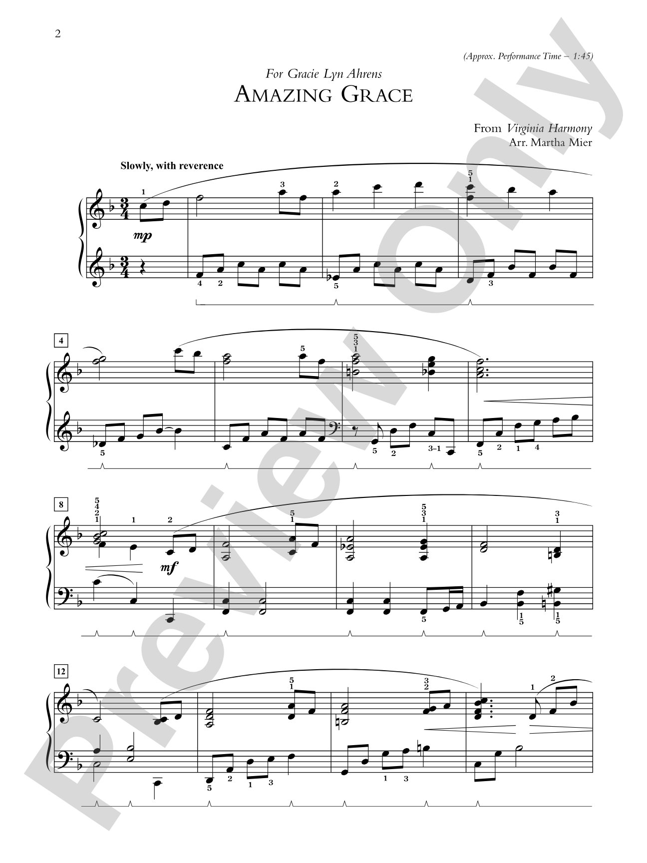 Amazing Grace - Piano Solo: Piano Solo