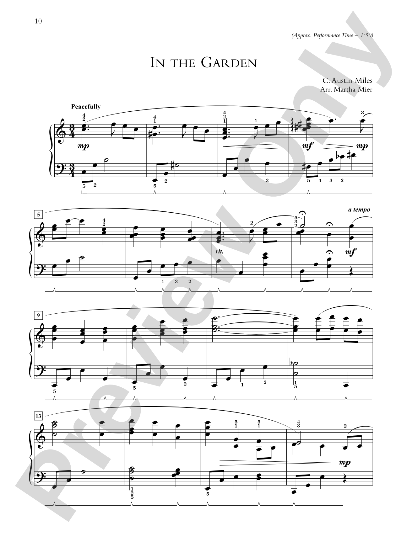 In the Garden - Piano Solo: Piano Solo