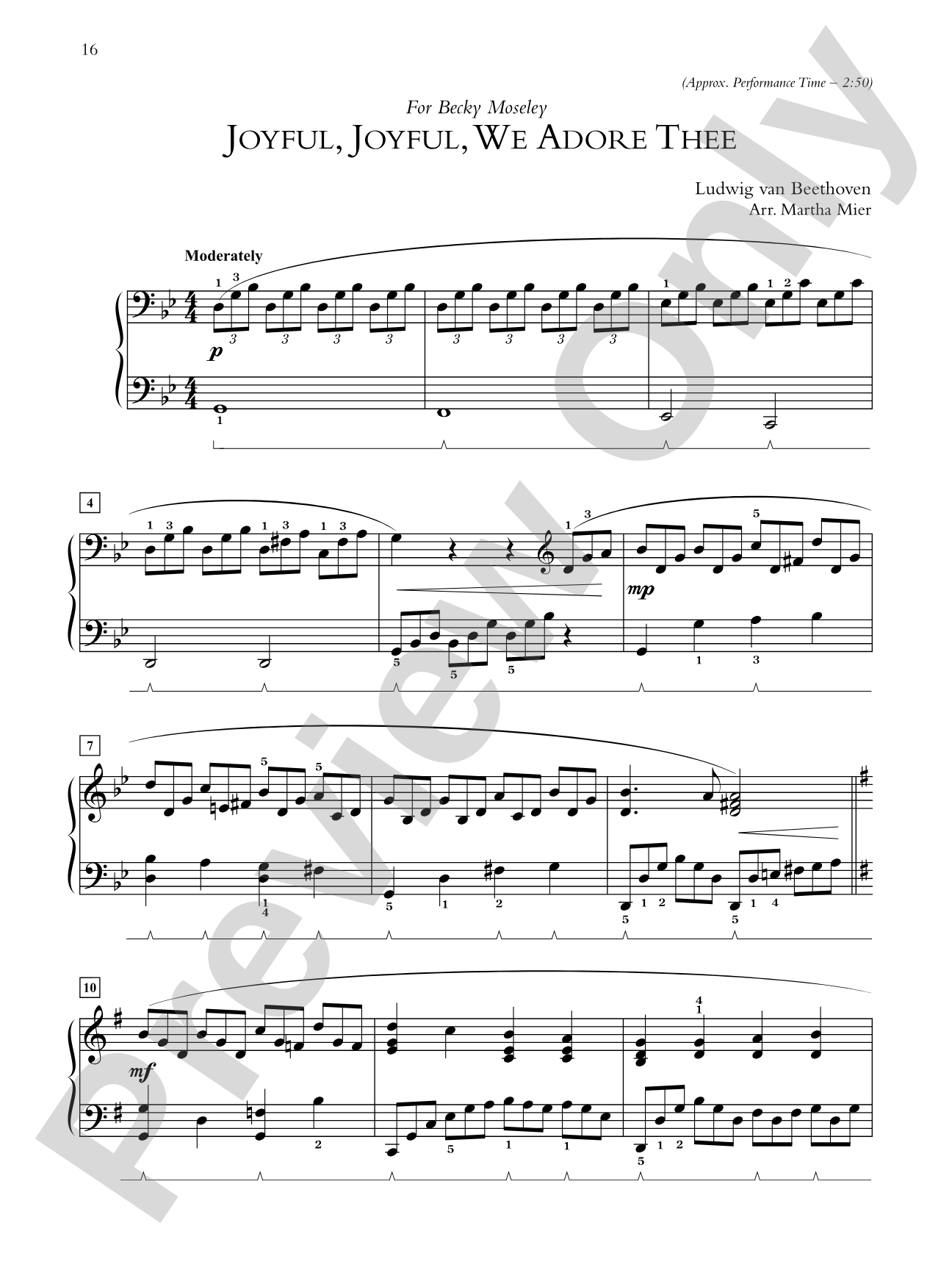 Joyful, Joyful, We Adore Thee - Piano Solo: Piano Solo