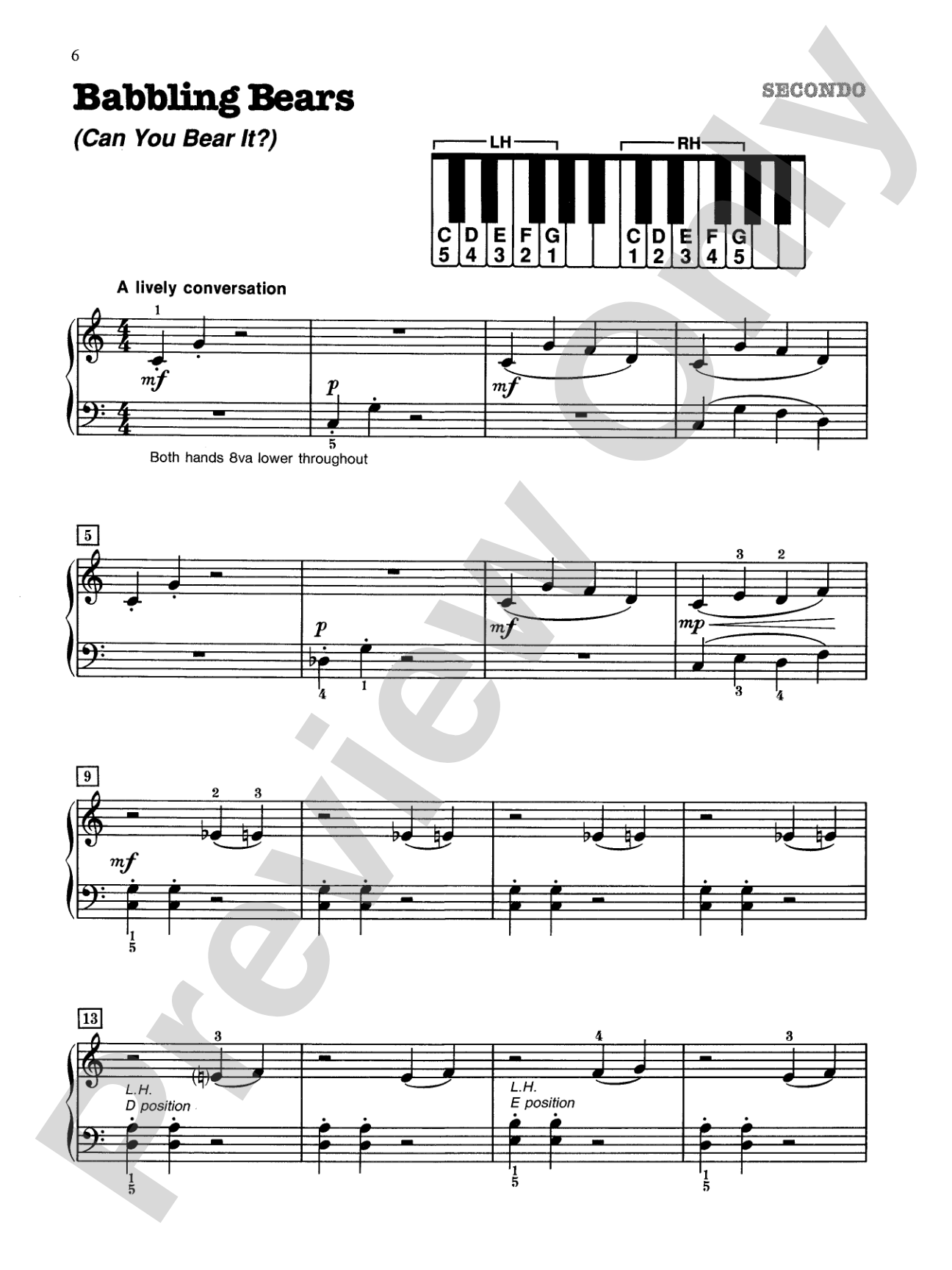 Babbling Bears (Can You Bear It?) - Piano Duet (1 Piano, 4 Hands): Piano Duet (1 Piano, 4 Hands)