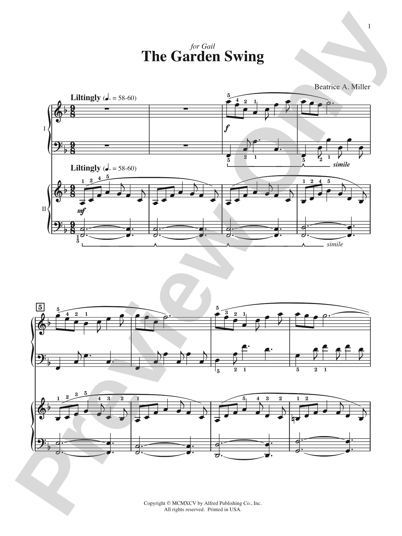 The Garden Swing - Piano Duo (2 Pianos, 4 Hands): Piano Duo (2 Pianos, 4 Hands)