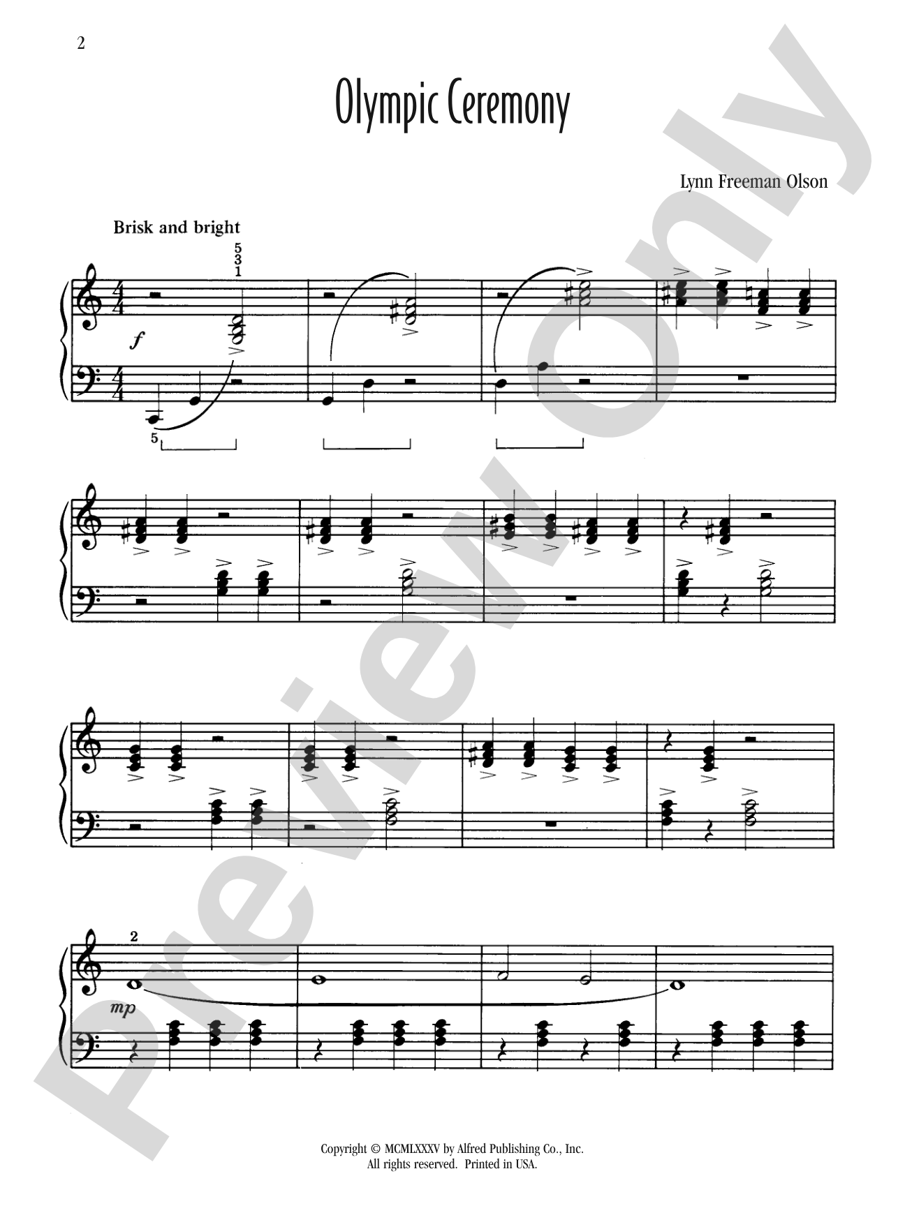 Olympic Ceremony - Piano Solo: Piano Solo