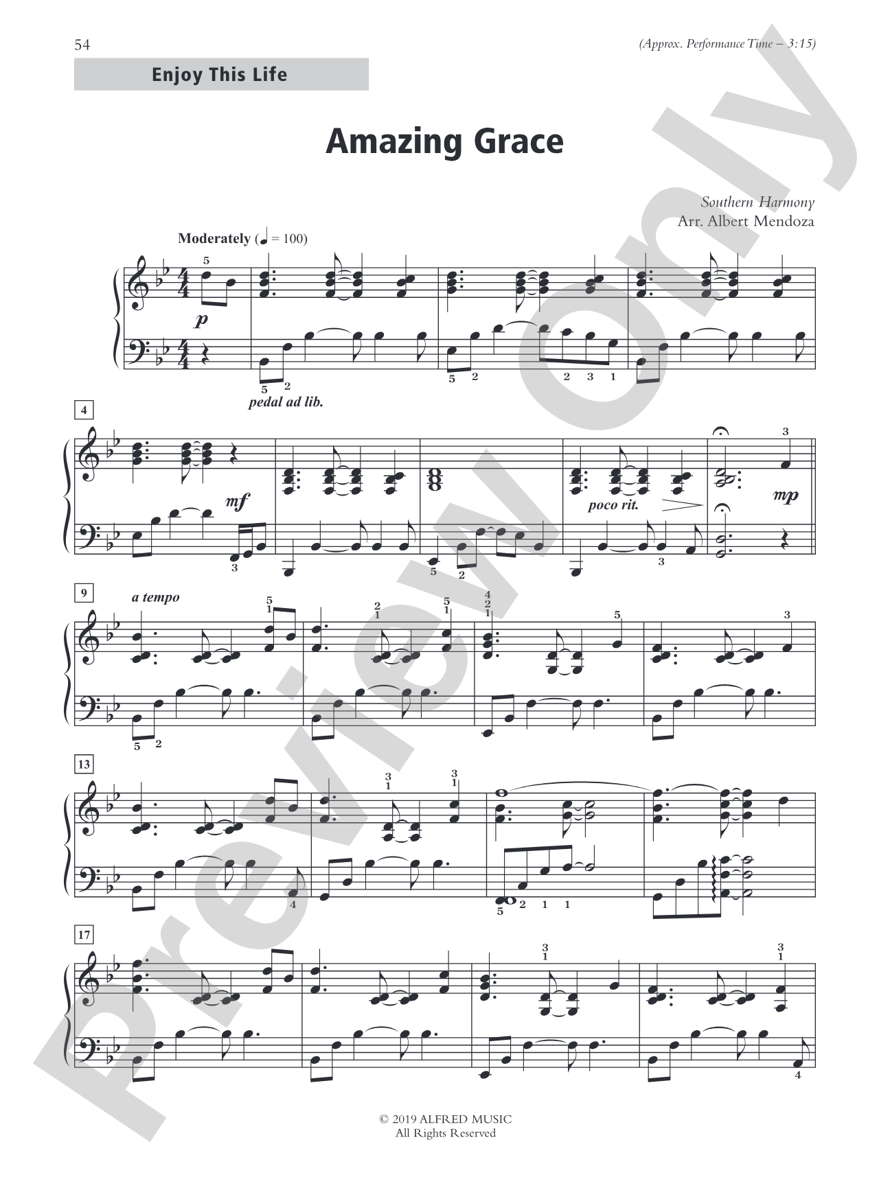 Amazing Grace - Piano Solo: Piano Solo