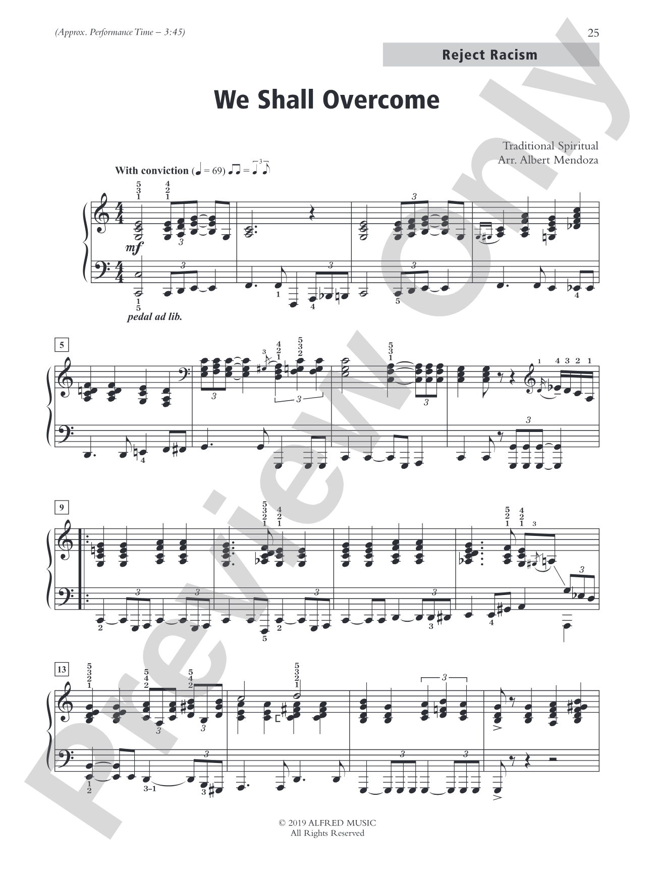 We Shall Overcome - Piano Solo: Piano Solo