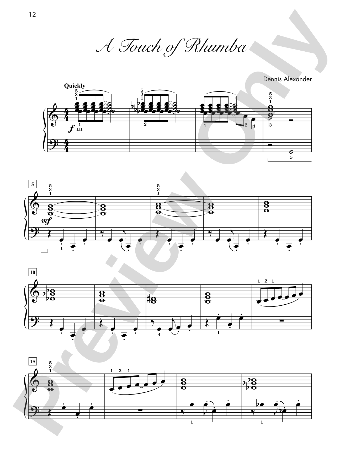 A Touch of Rhumba - Piano Solo: Piano Solo