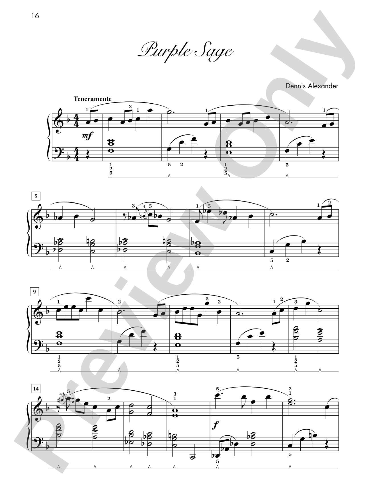 Purple Sage - Piano Solo: Piano Solo