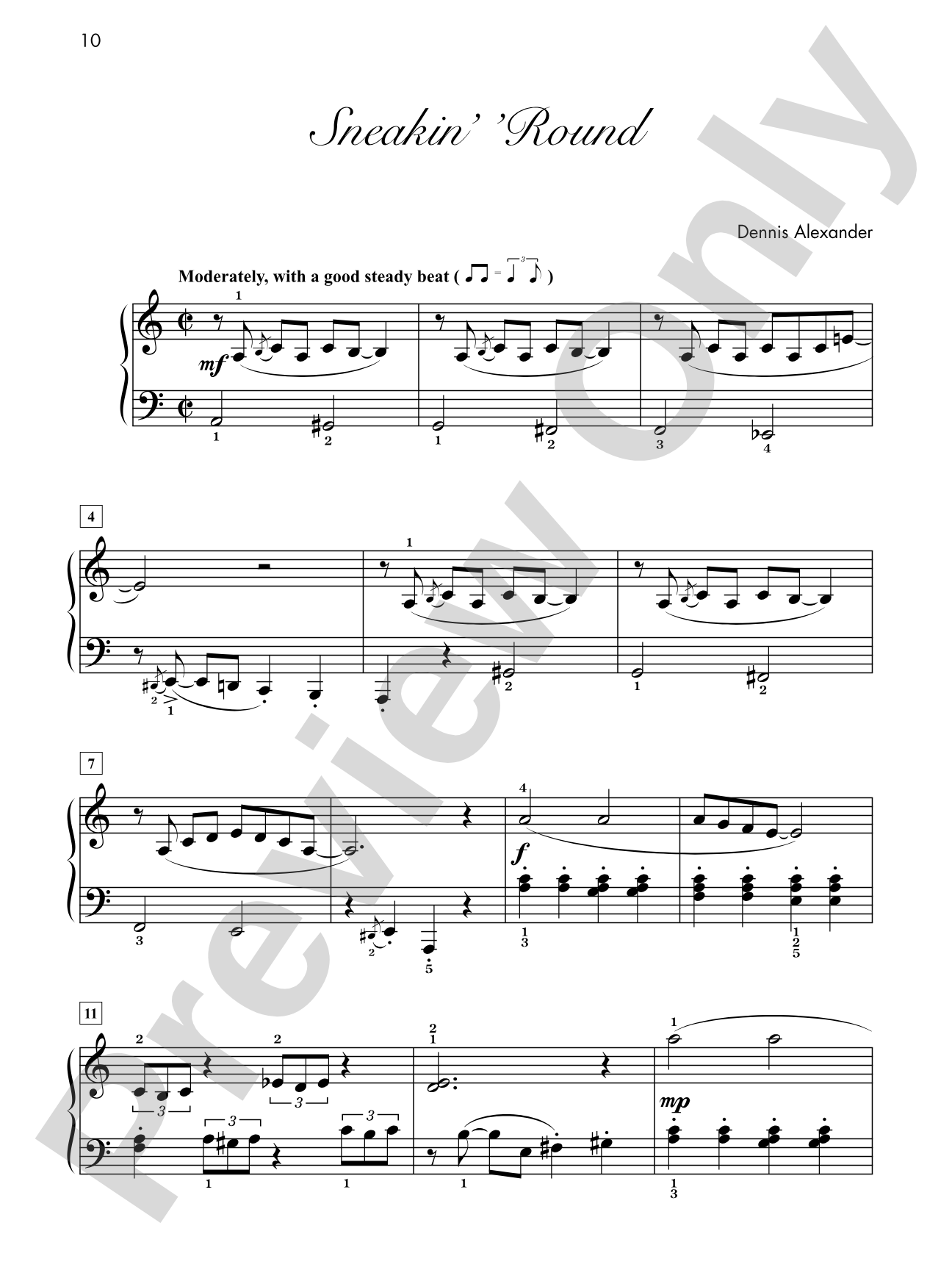Sneakin' 'Round - Piano Solo: Piano Solo