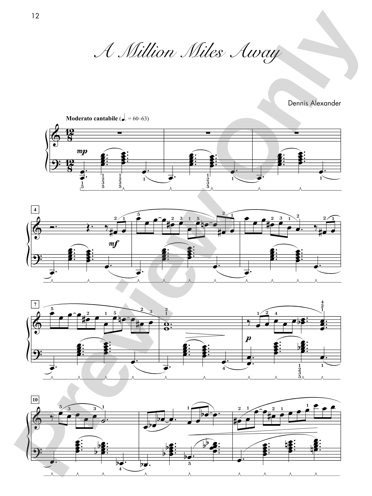 A Million Miles Away - Piano Solo: Piano Solo