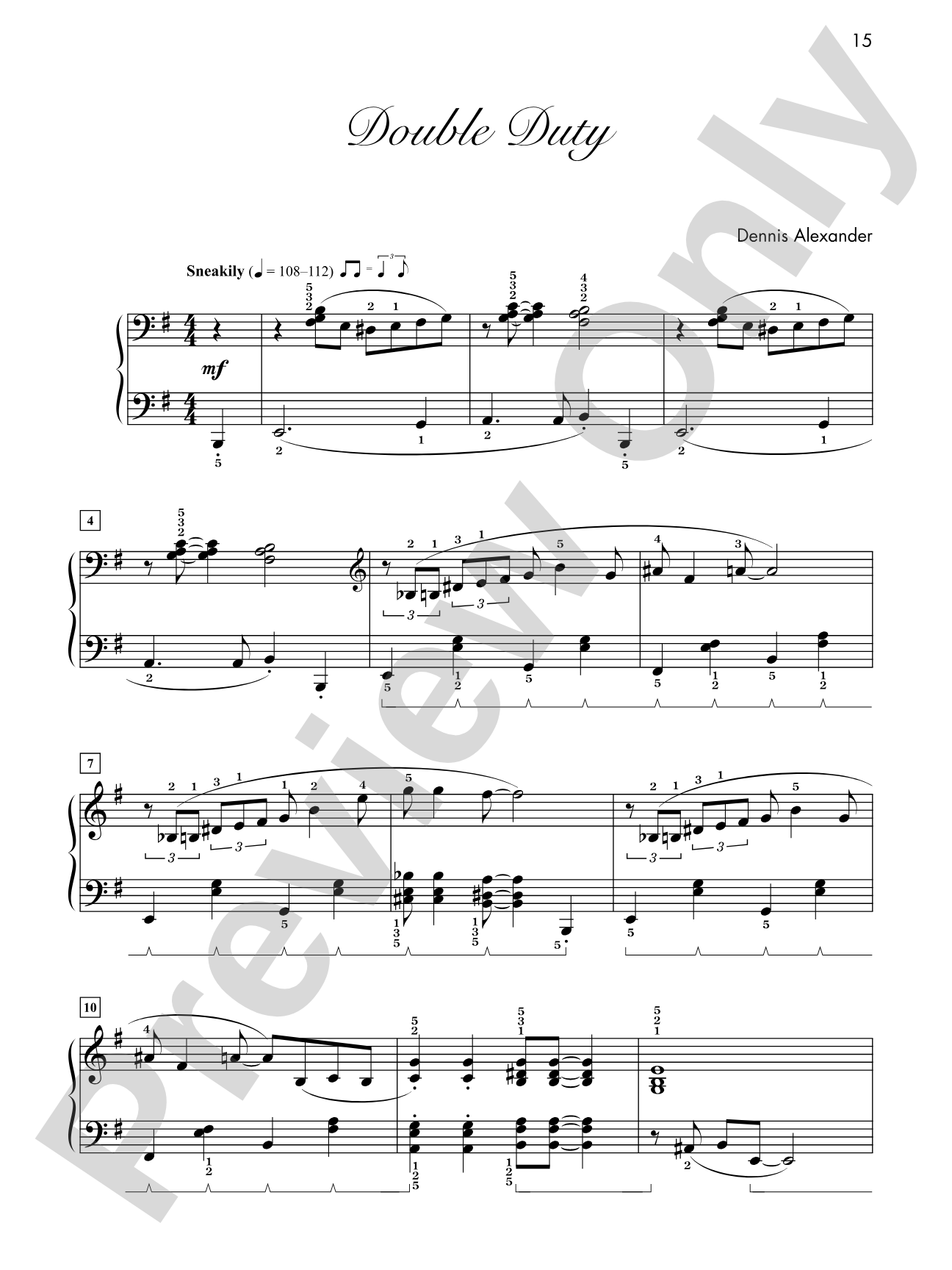 Double Duty - Piano Solo: Piano Solo