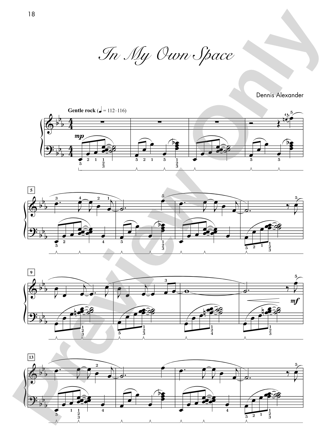 In My Own Space - Piano Solo: Piano Solo