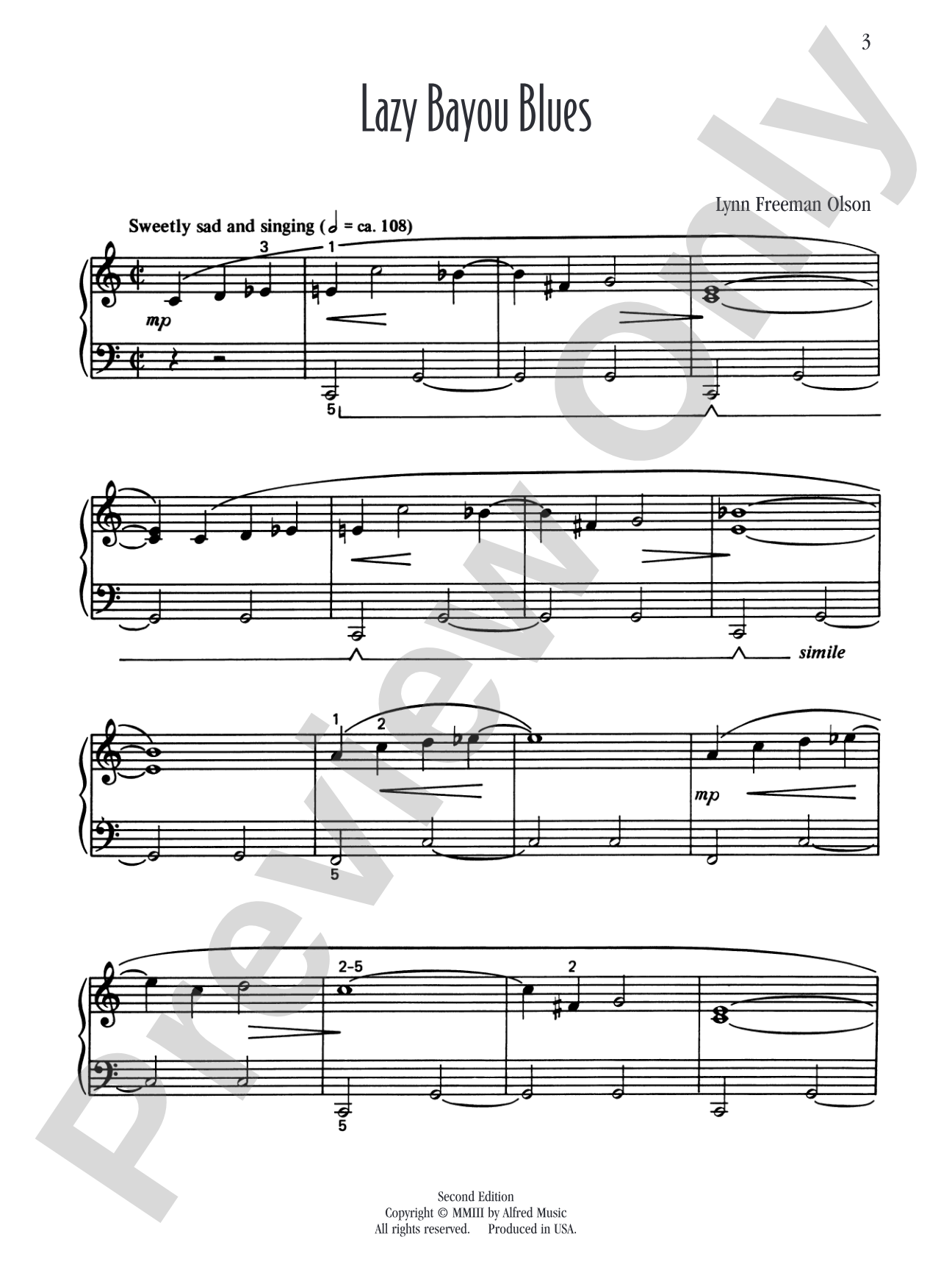 Lazy Bayou Blues - Piano Solo: Piano Solo