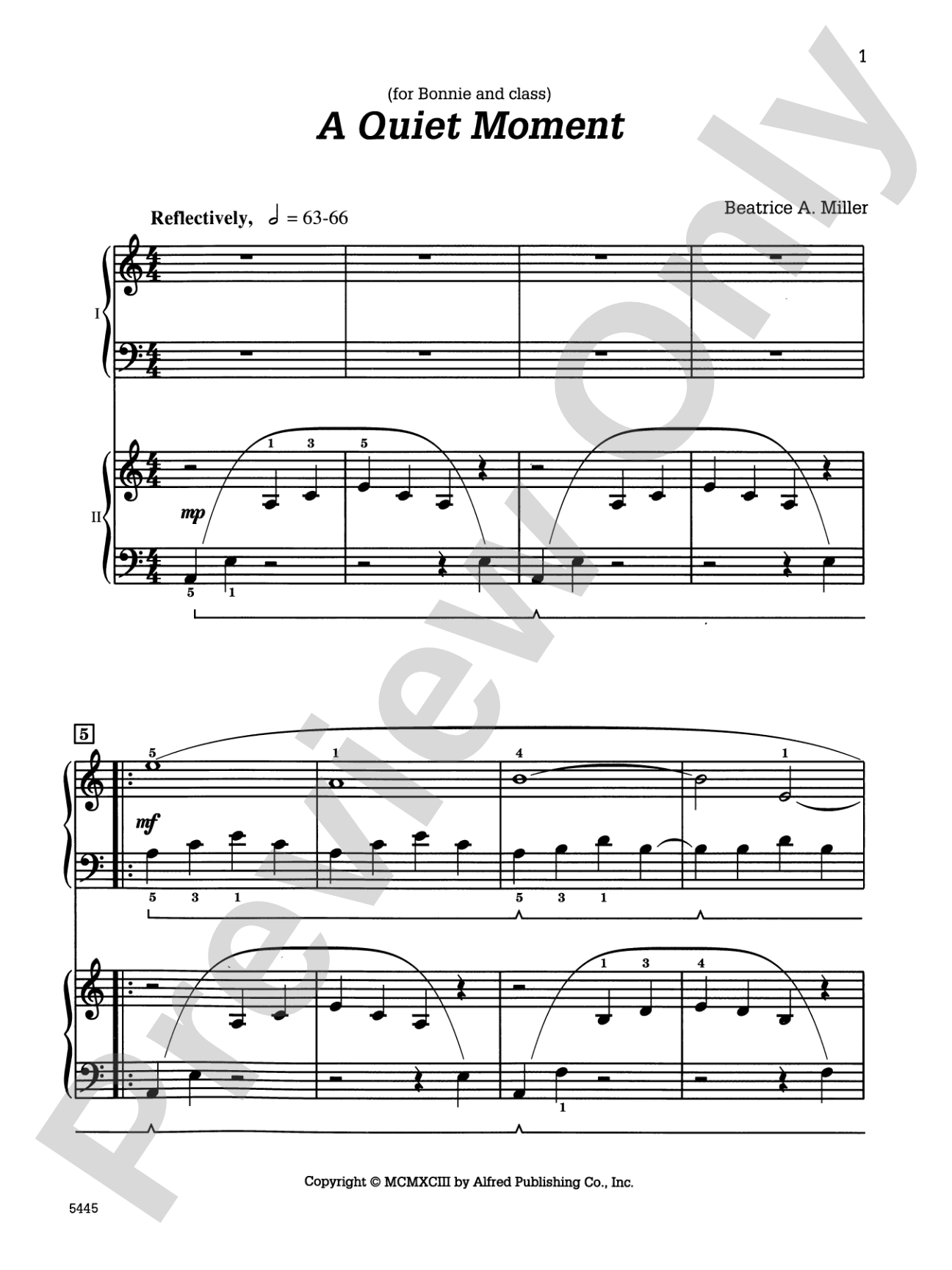 A Quiet Moment - Piano Duo (2 Pianos, 4 Hands): Piano Duo (2 Pianos, 4 Hands)