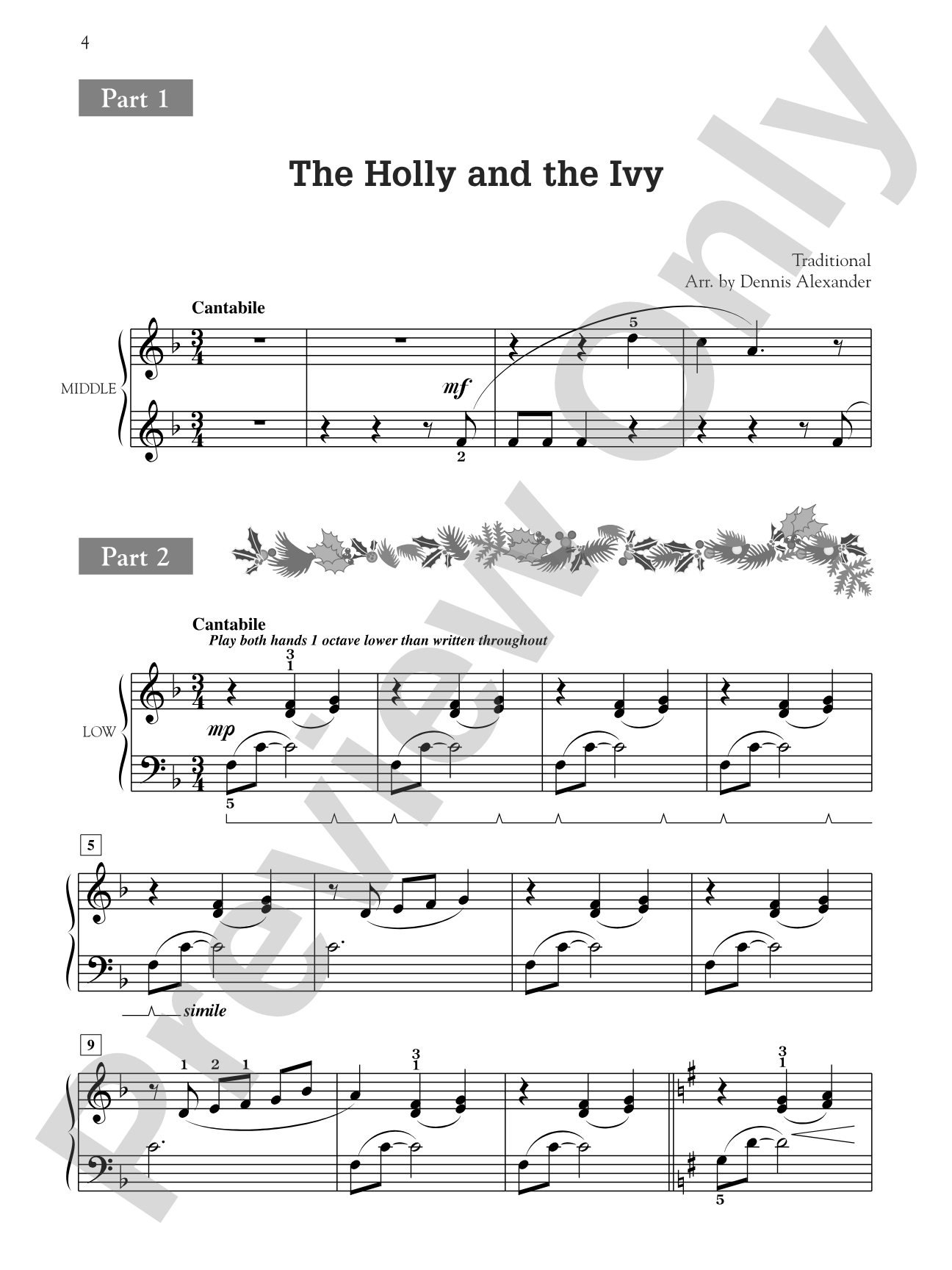 The Holly and the Ivy - Piano Trio (1 Piano, 6 Hands): Piano Trio (1 Piano, 6 Hands)