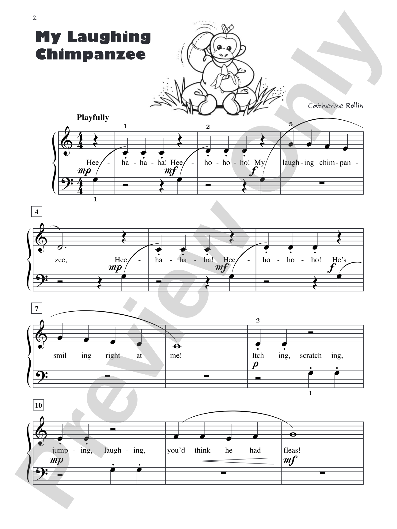 My Laughing Chimpanzee - Piano Solo with Lyrics: Piano Solo with Lyrics