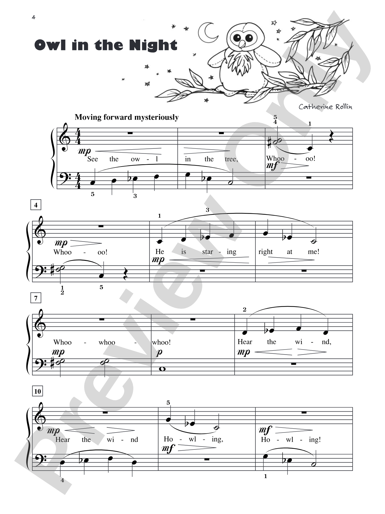 Owl in the Night - Piano Solo with Lyrics: Piano Solo with Lyrics