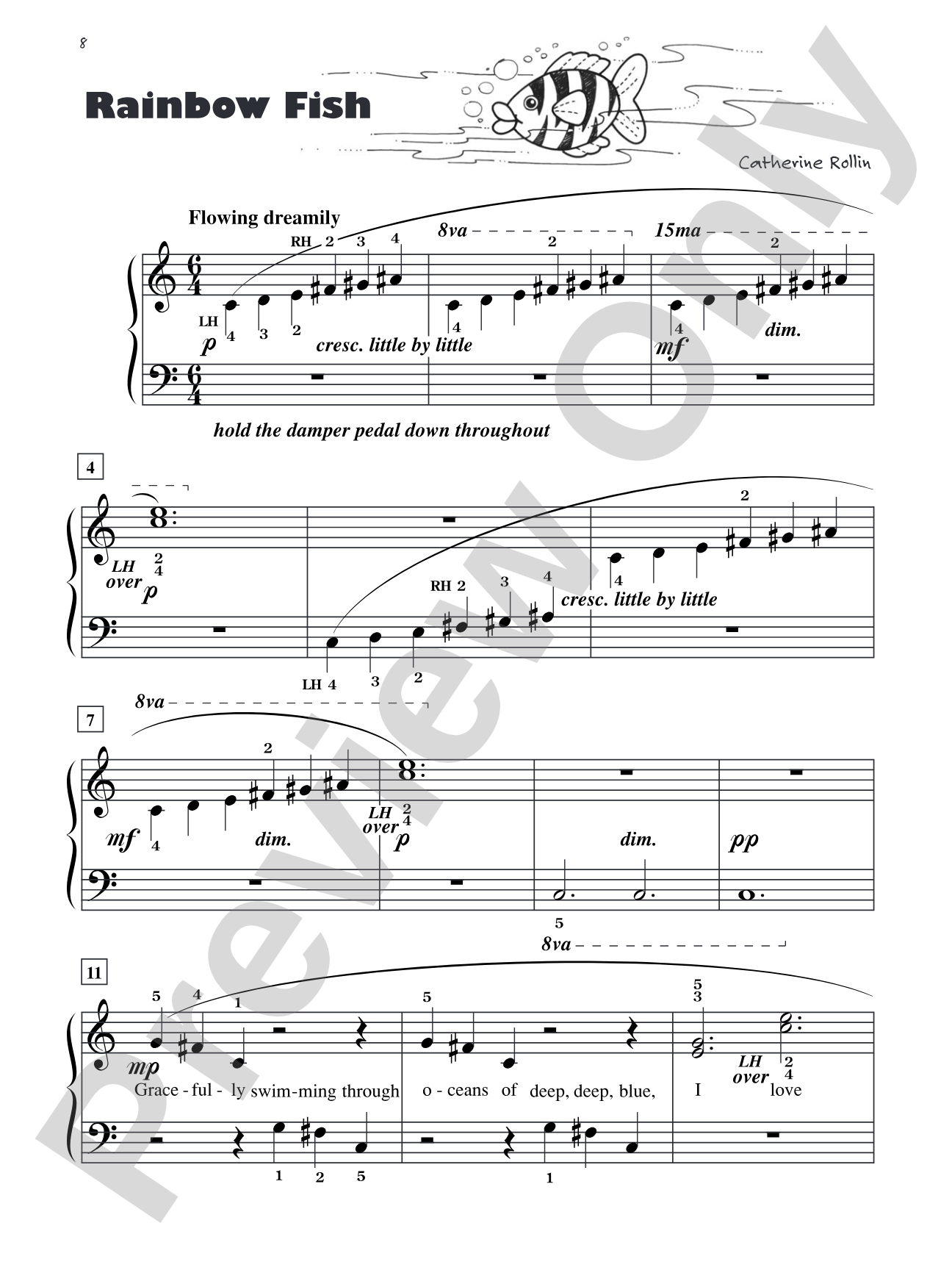 Rainbow Fish - Piano Solo with Lyrics: Piano Solo with Lyrics