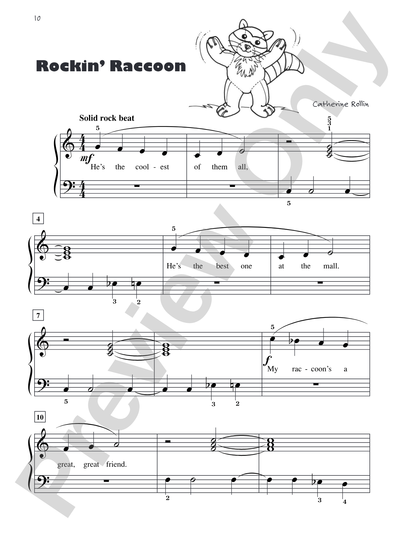 Rockin' Raccoon - Piano Solo with Lyrics: Piano Solo with Lyrics