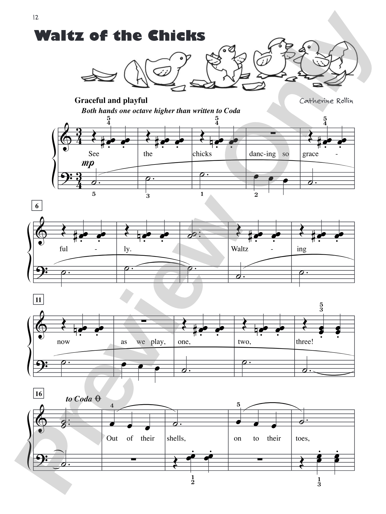 Waltz of the Chicks - Piano Solo with Lyrics: Piano Solo with Lyrics
