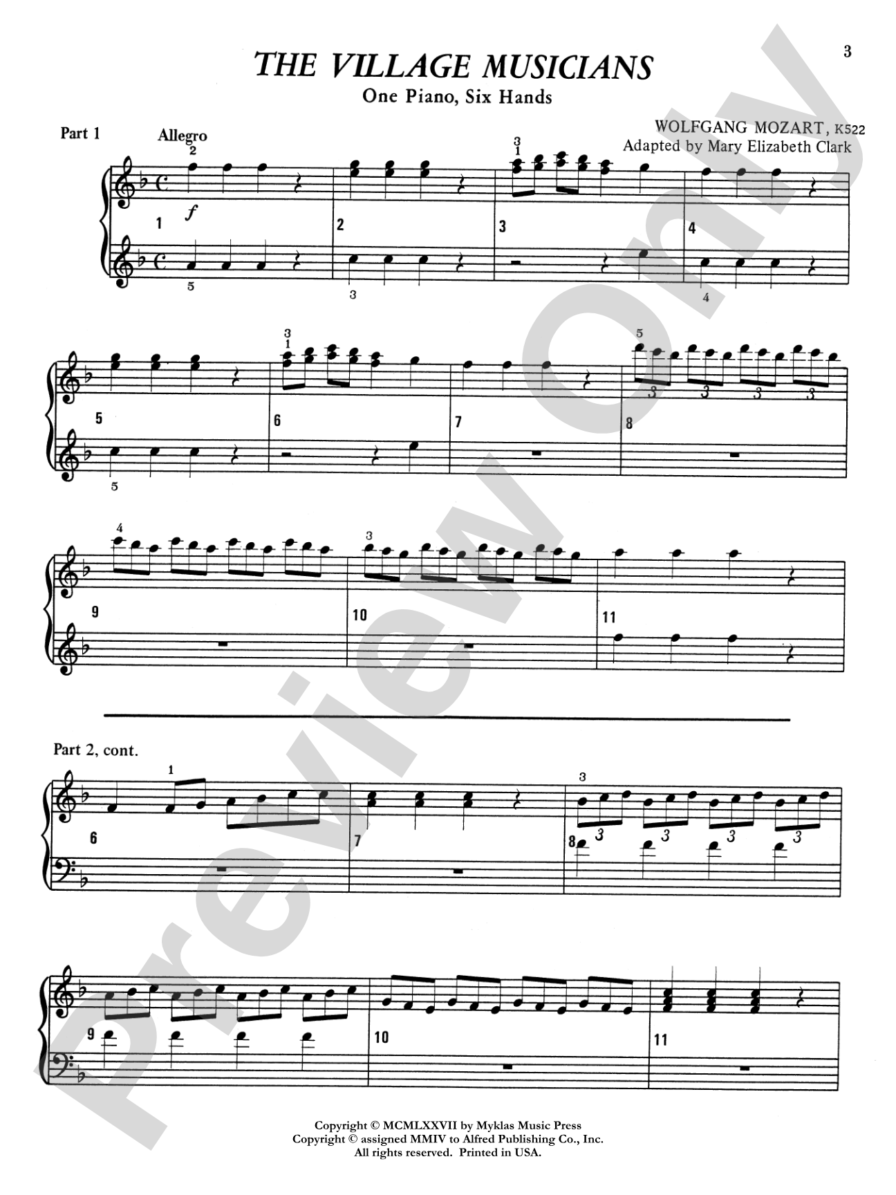 Village Musicians - Piano Trio (1 Piano, 6 Hands): Piano Trio (1 Piano, 6 Hands)