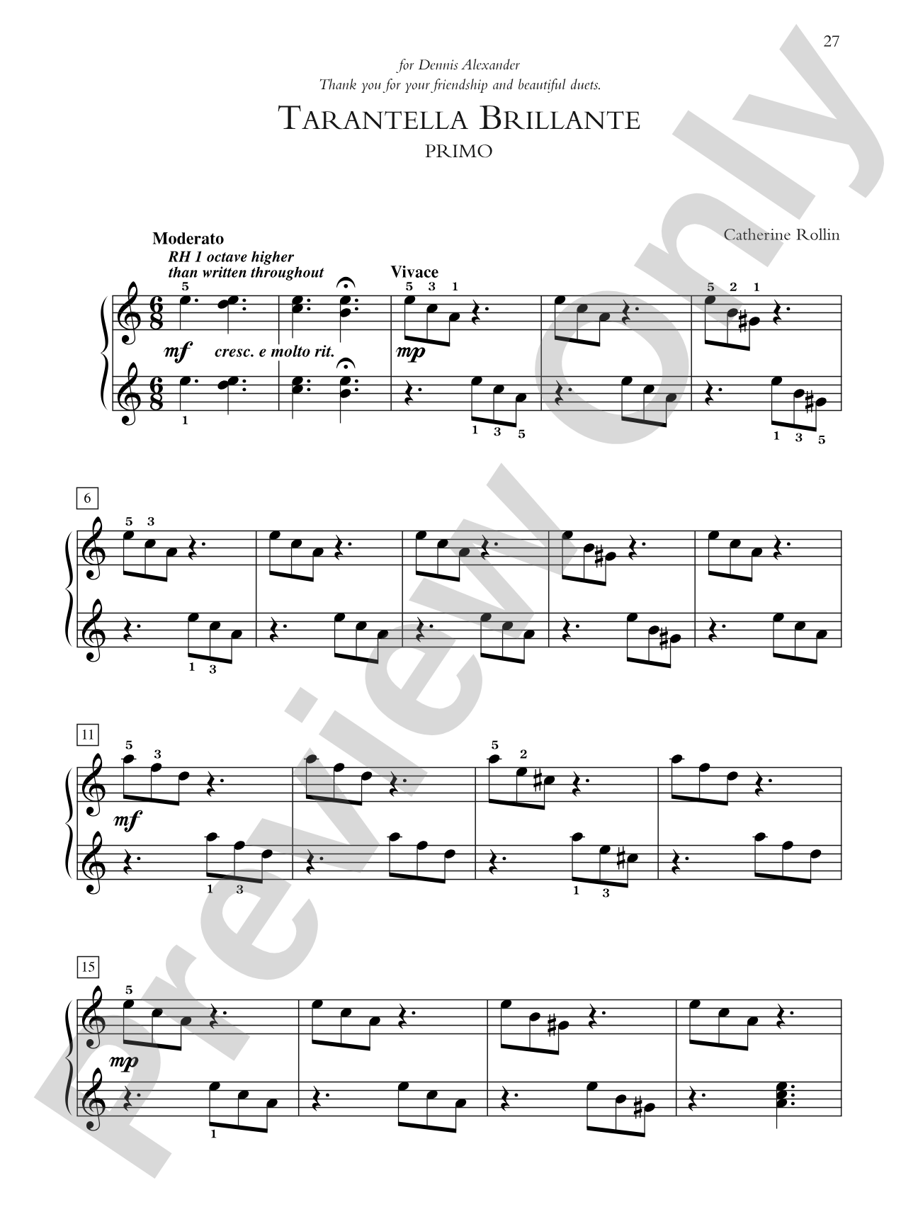 Tarantella Brillante - Piano Duet (1 Piano, 4 Hands): Piano Duet (1 Piano, 4 Hands)